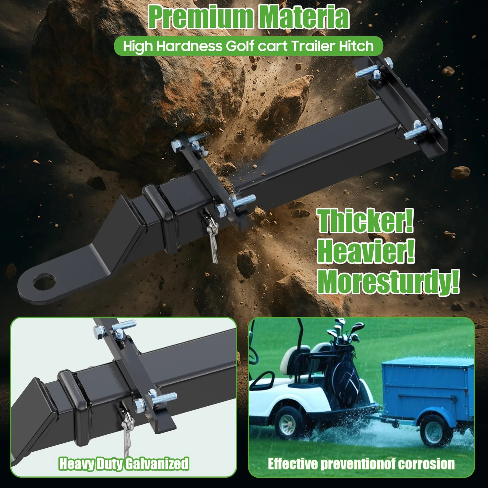 10L0L Golf Cart Trailer Hitch Kit with 2-Inch Receiver image 4