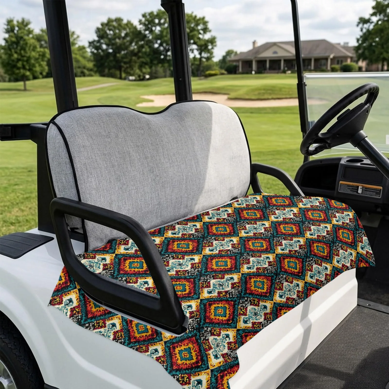 DecorLovee 51 x 31 in Microfiber Golf Cart Seat Towel Cover - Boho image 4