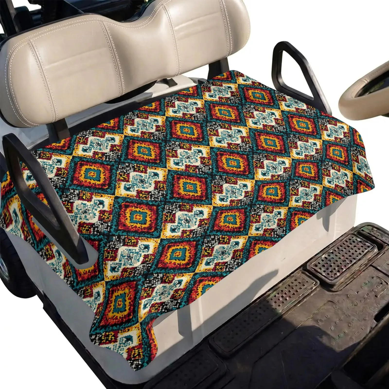 DecorLovee 51 x 31 in Microfiber Golf Cart Seat Towel Cover - Boho