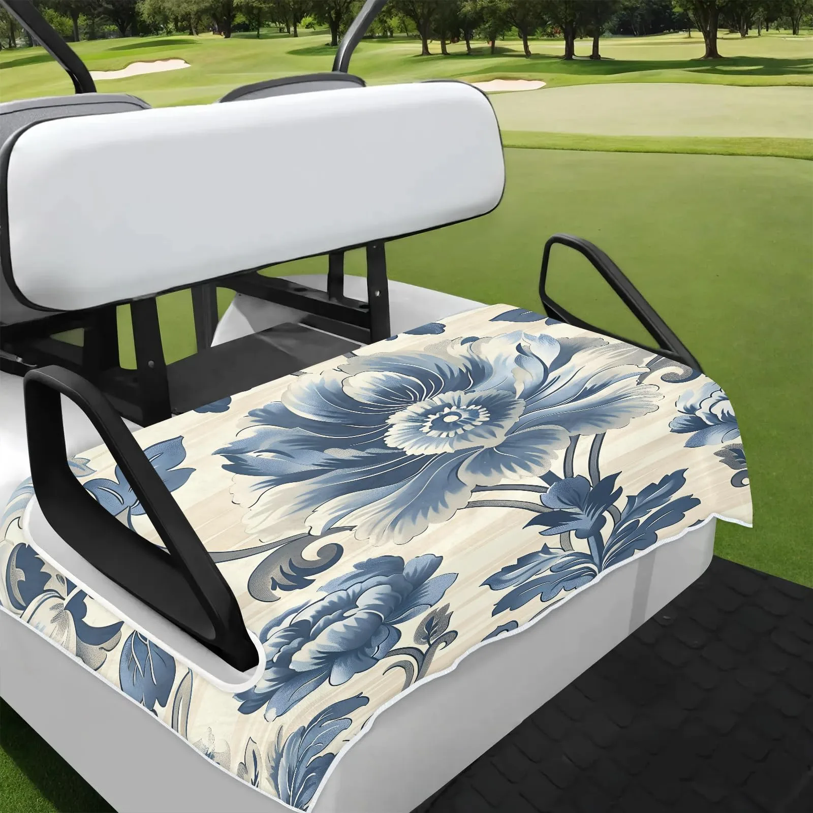 Tiveruda Vintage Flowers Golf Cart Seat Cover, 51 x 31 in
