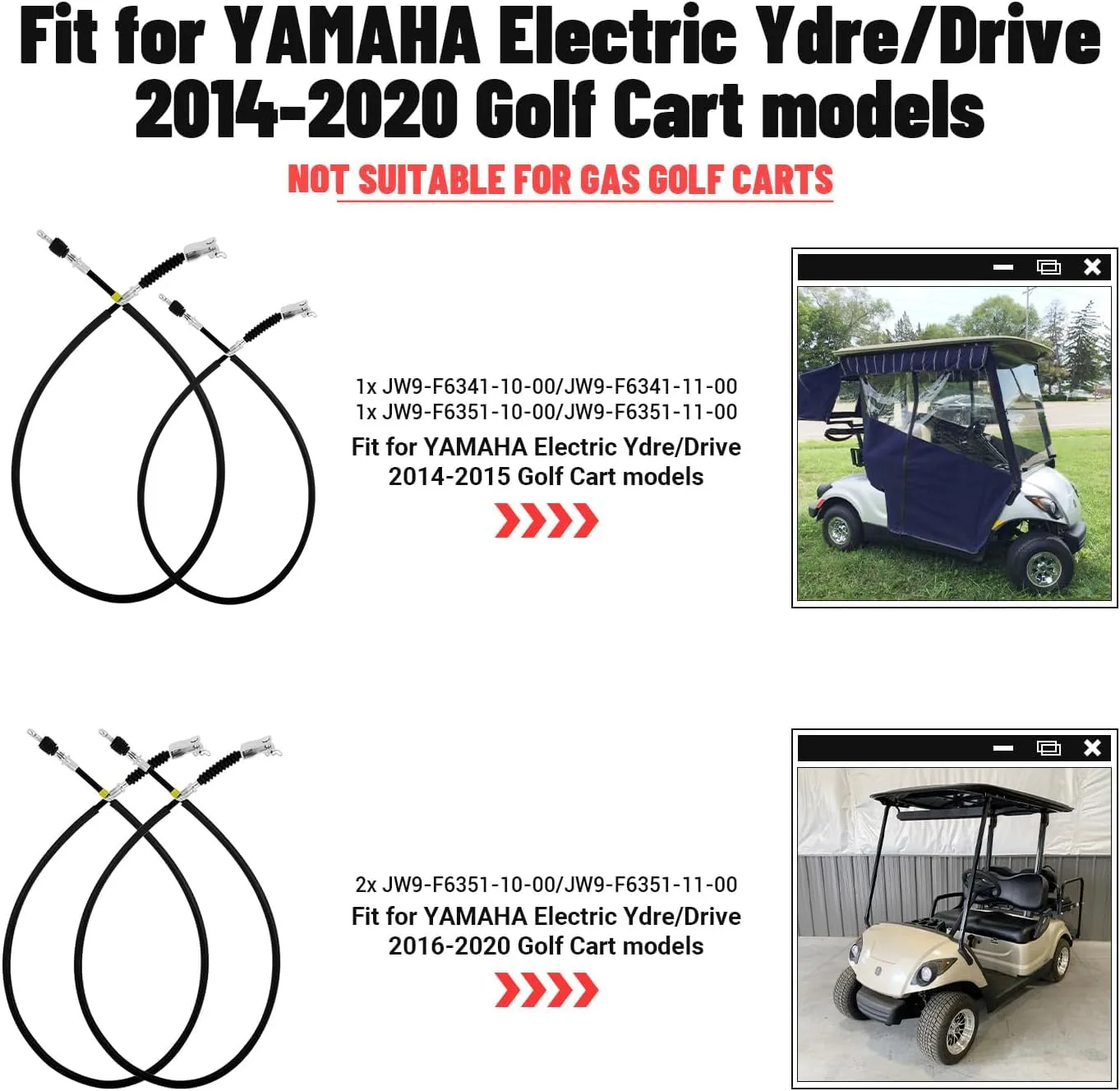 CLUBRALLY Brake Cable Kit for Yamaha Ydre/Drive 2014-2020 image 3