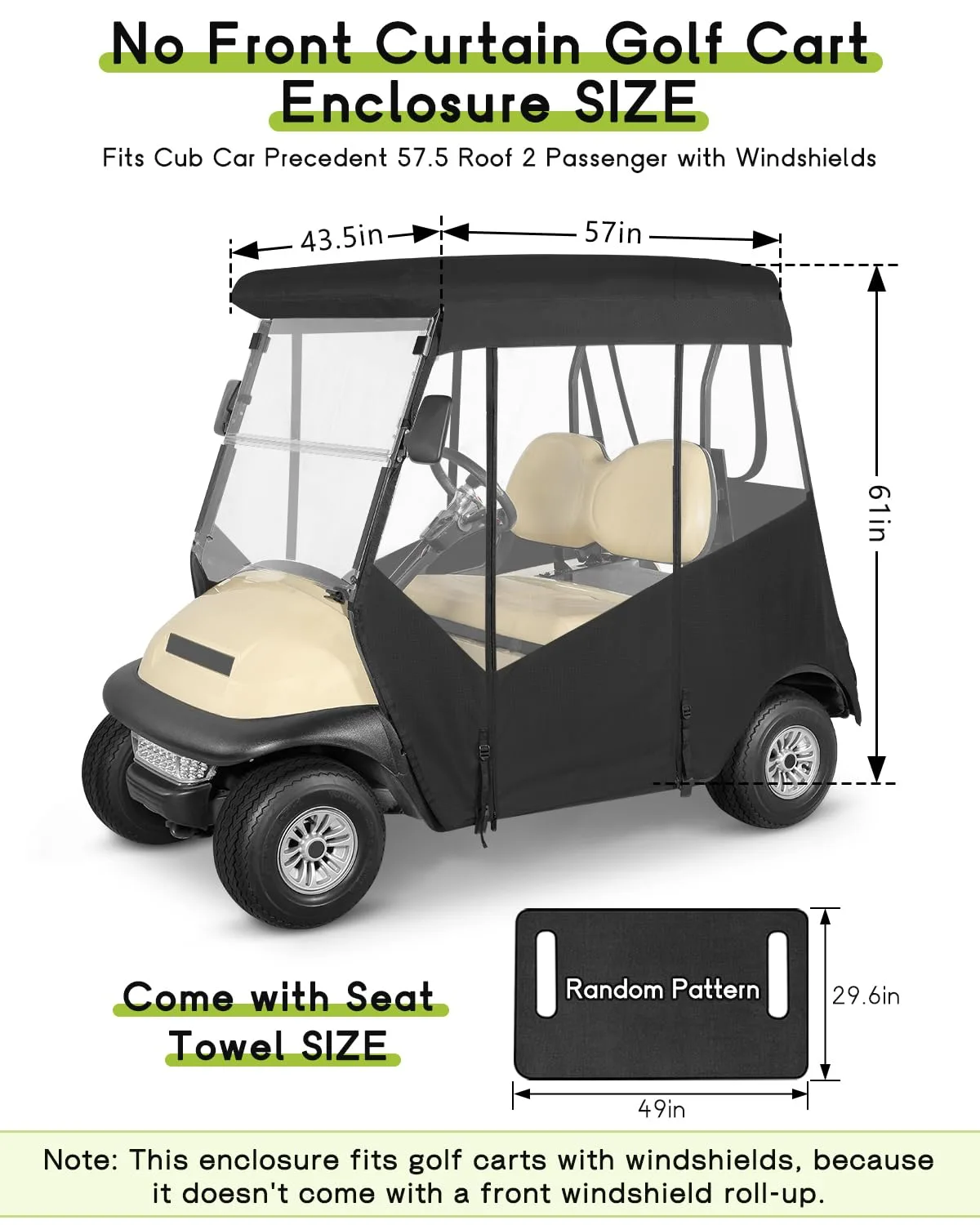 WEIMELL Club Car Precedent 2-Passenger Golf Cart Enclosure image 2