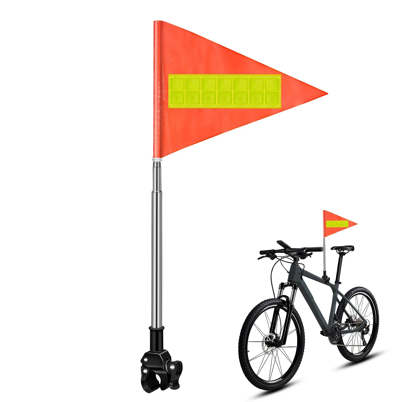 CHILDWEET Telescopic Reflective Safety Flag & Pole (Orange)