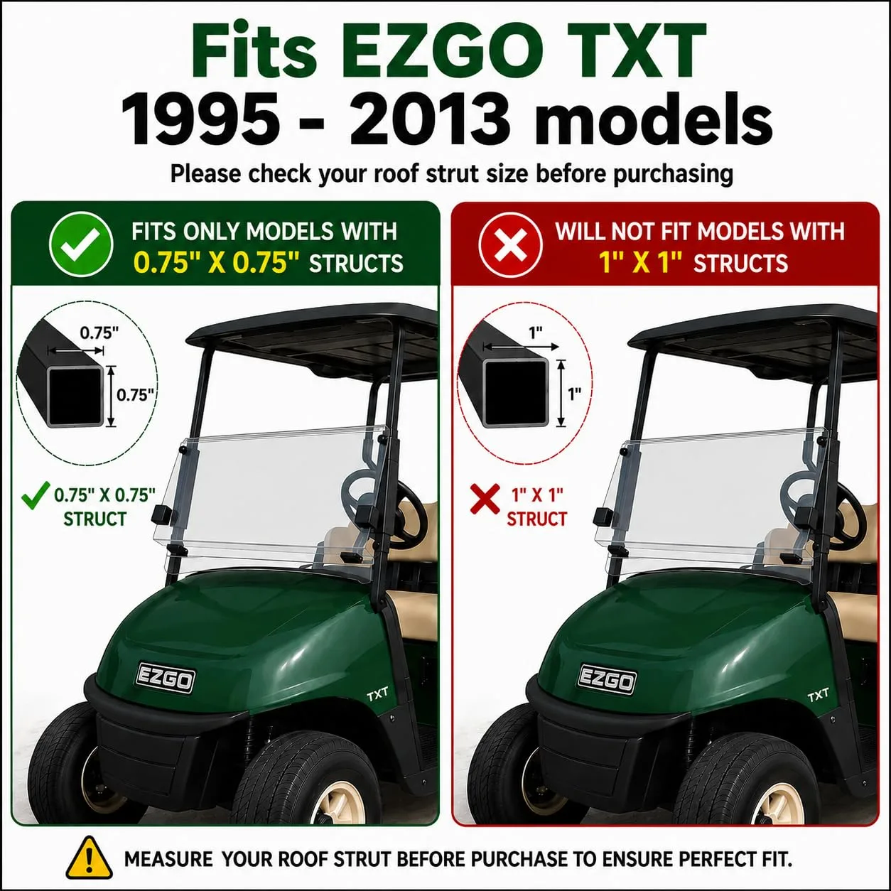 ZivPlay E-Z-GO TXT Windshield 1995-2013 image 2