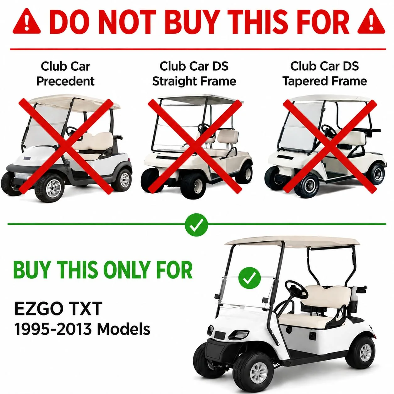 ZivPlay E-Z-GO TXT Windshield 1995-2013 image 3
