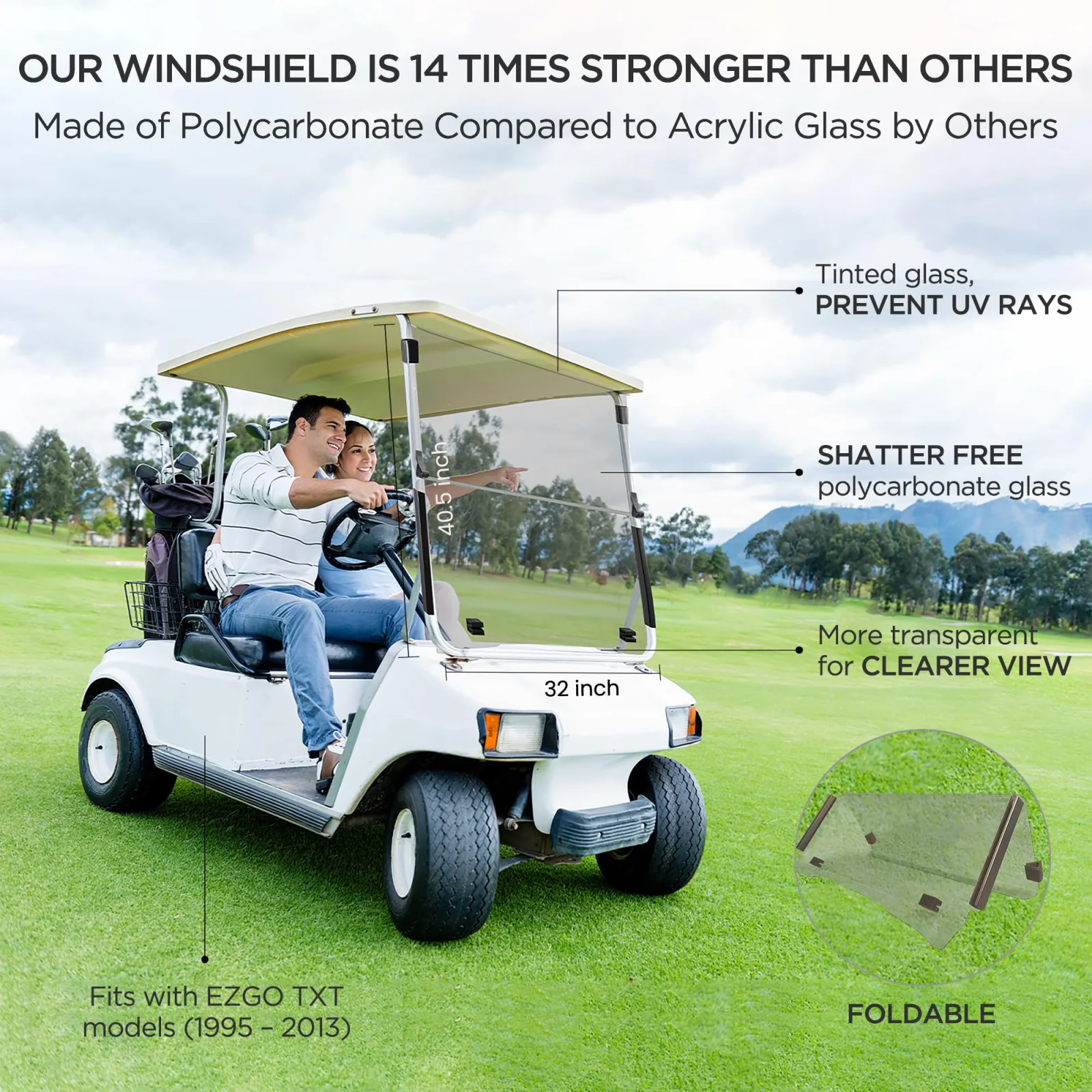 ZivPlay E-Z-GO TXT Windshield 1995-2013 image 4