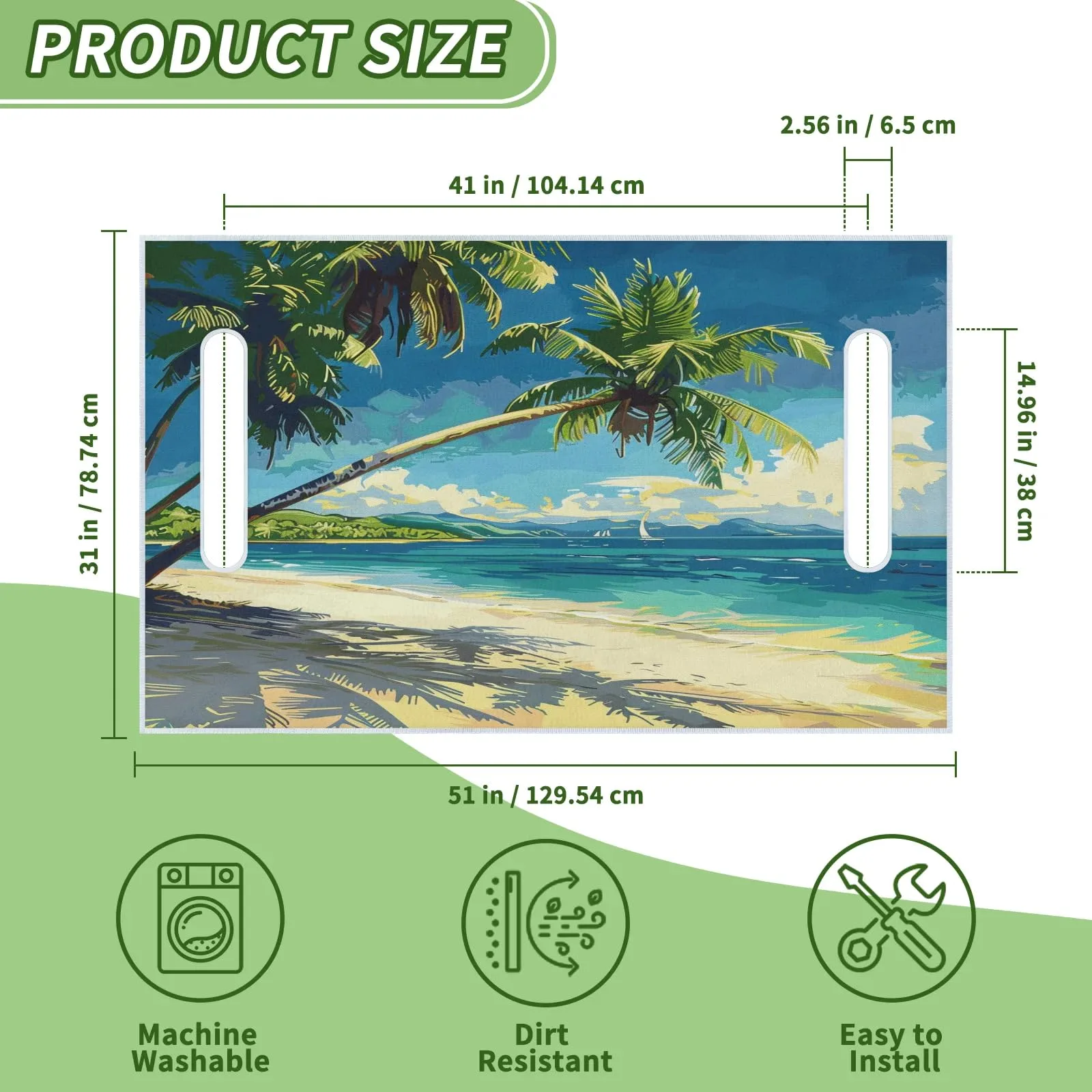 Tiveruda Palm Tree Golf Cart Seat Cover, 51 x 31 in image 2
