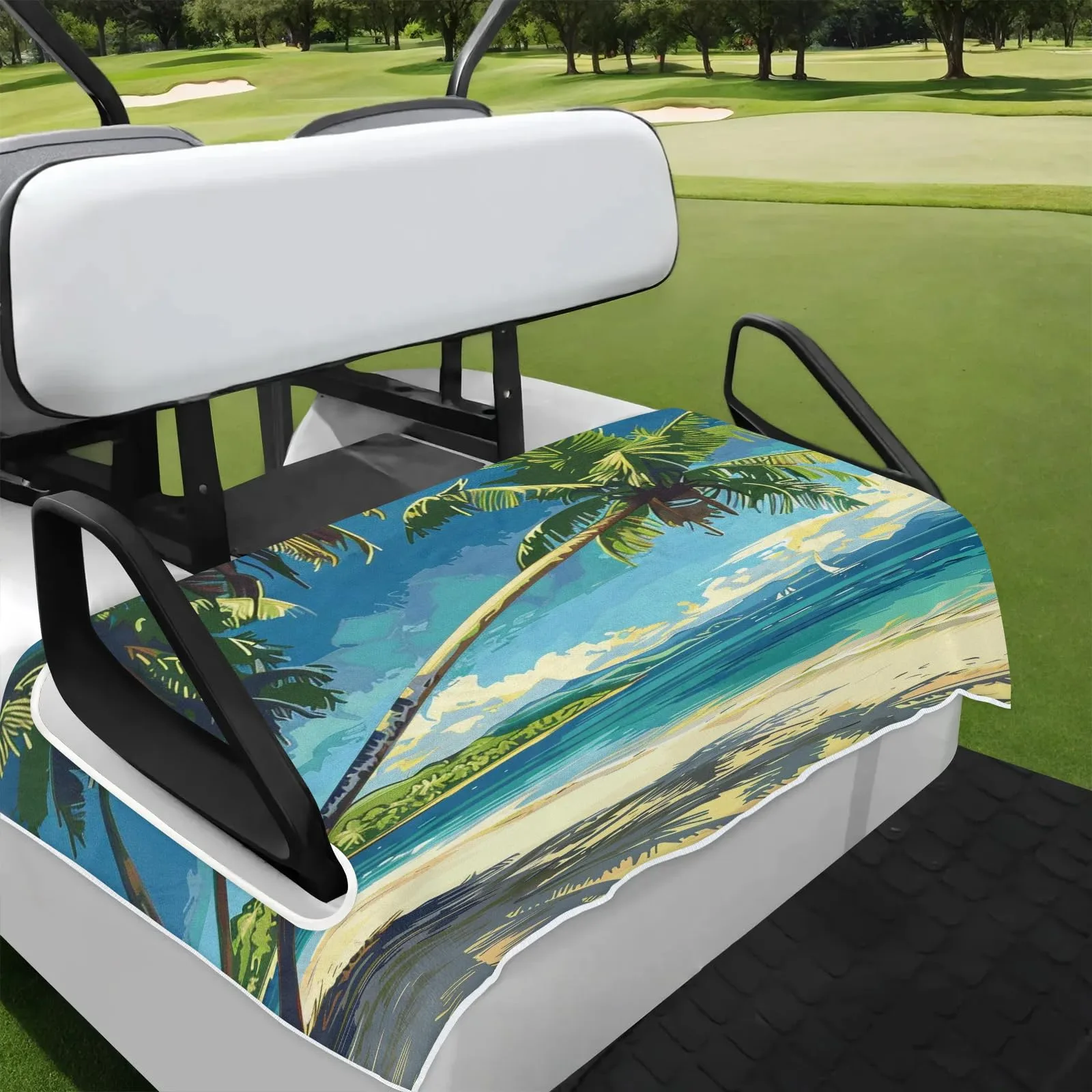 Tiveruda Palm Tree Golf Cart Seat Cover, 51 x 31 in