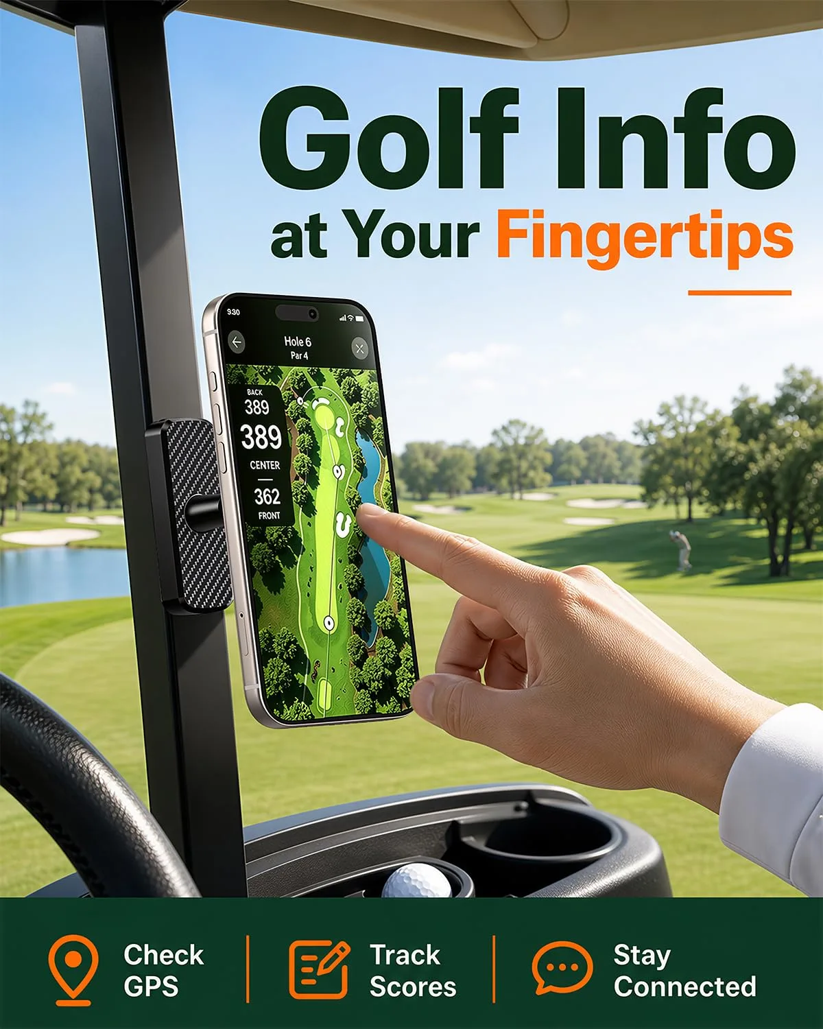 Arruilys G1 Magnetic Golf Cart Phone Holder image 2