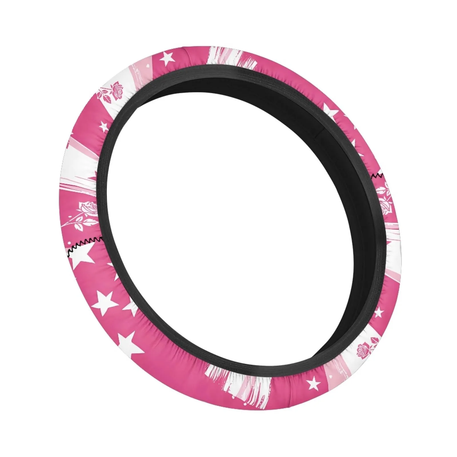 INSTANTARTS Pink Rose Golf Cart Steering Wheel Cover image 2