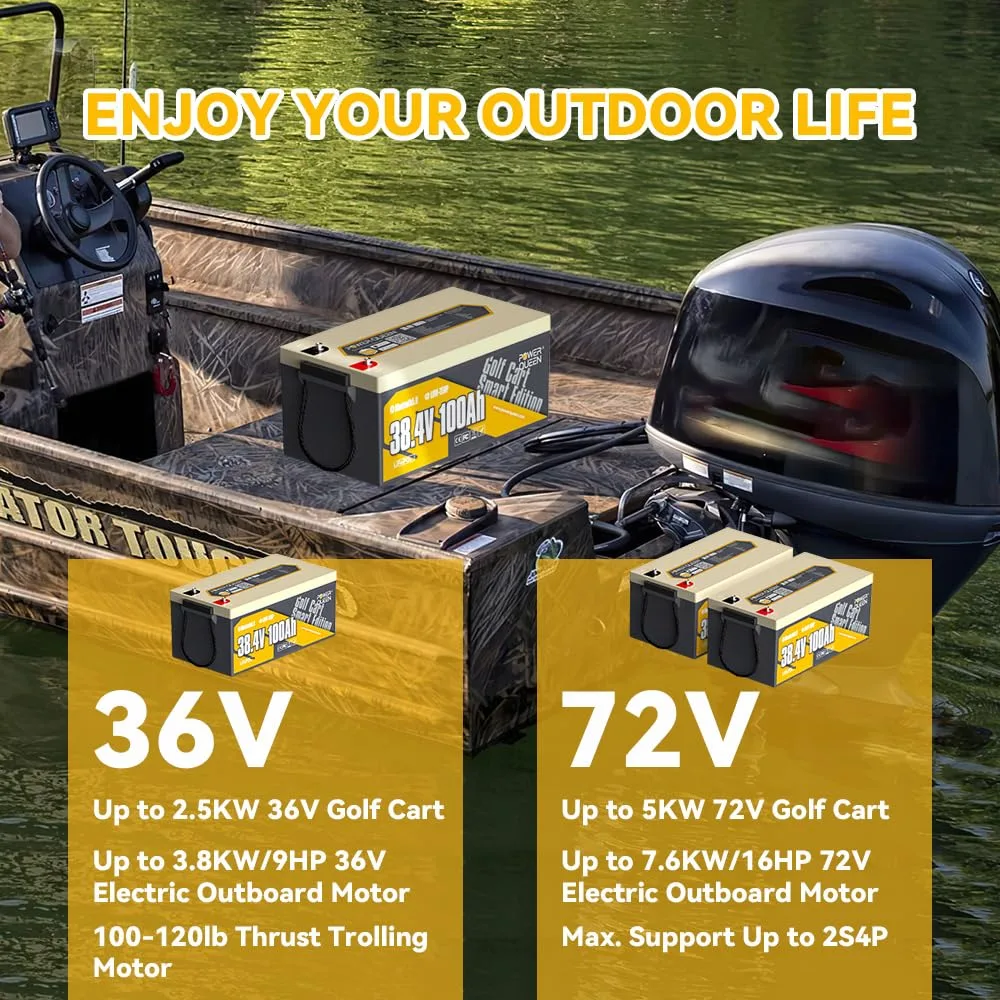 Power Queen 36V 100Ah LiFePO4 Battery with Bluetooth image 4