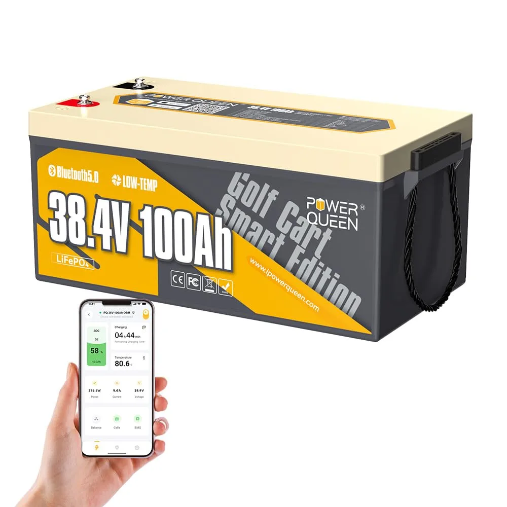 Power Queen 36V 100Ah LiFePO4 Battery with Bluetooth