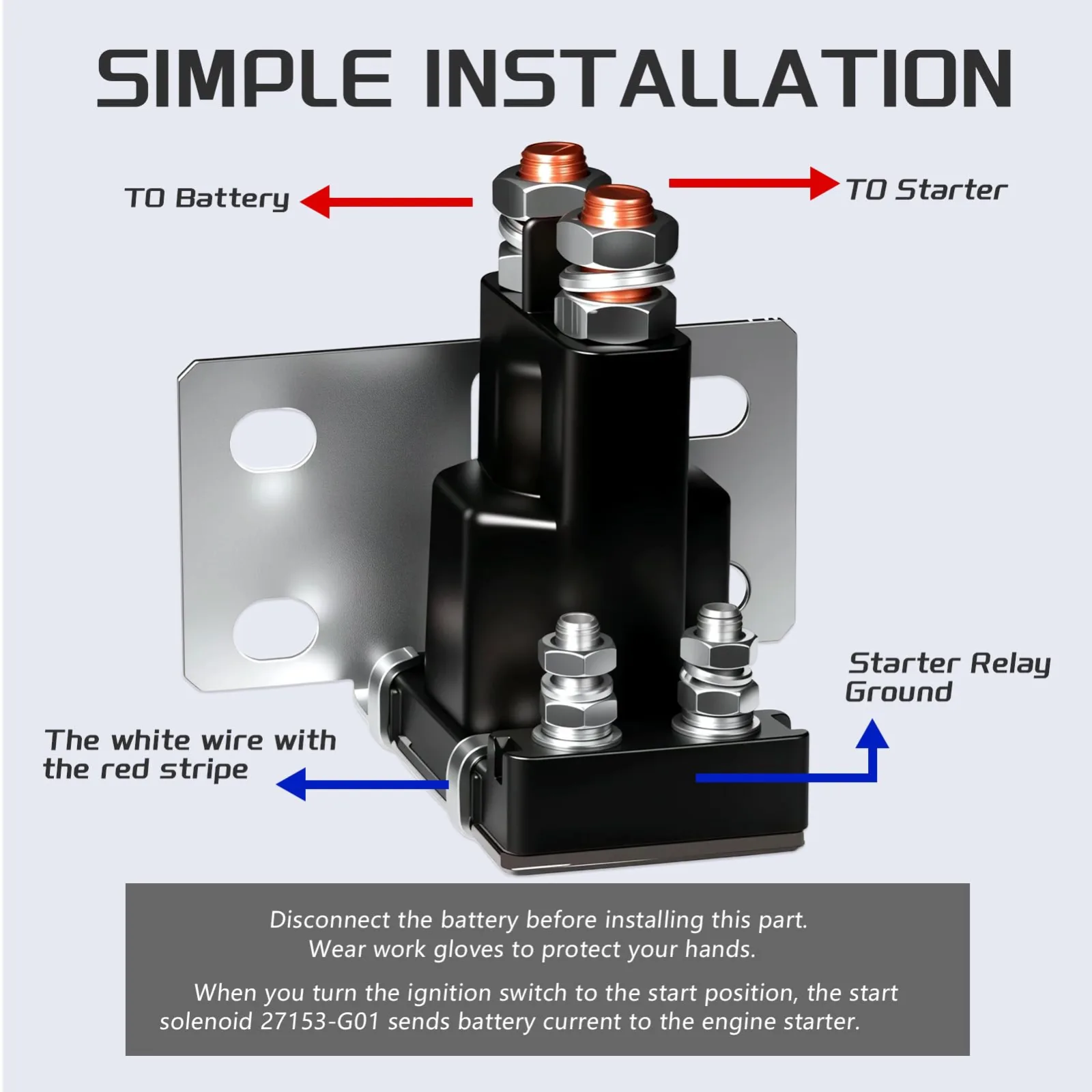 JTAREA SS09 14V Starter Solenoid for E-Z-GO TXT Gas Carts image 4