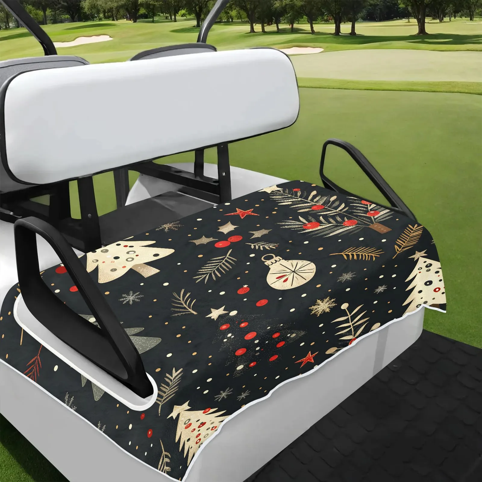 Tiveruda Christmas Tree Golf Cart Seat Cover, 51 x 31 in