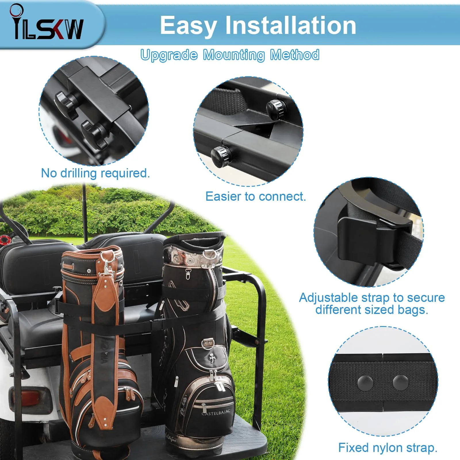 iLSKW BHS-586 Golf Cart Bag Holder Bracket image 4