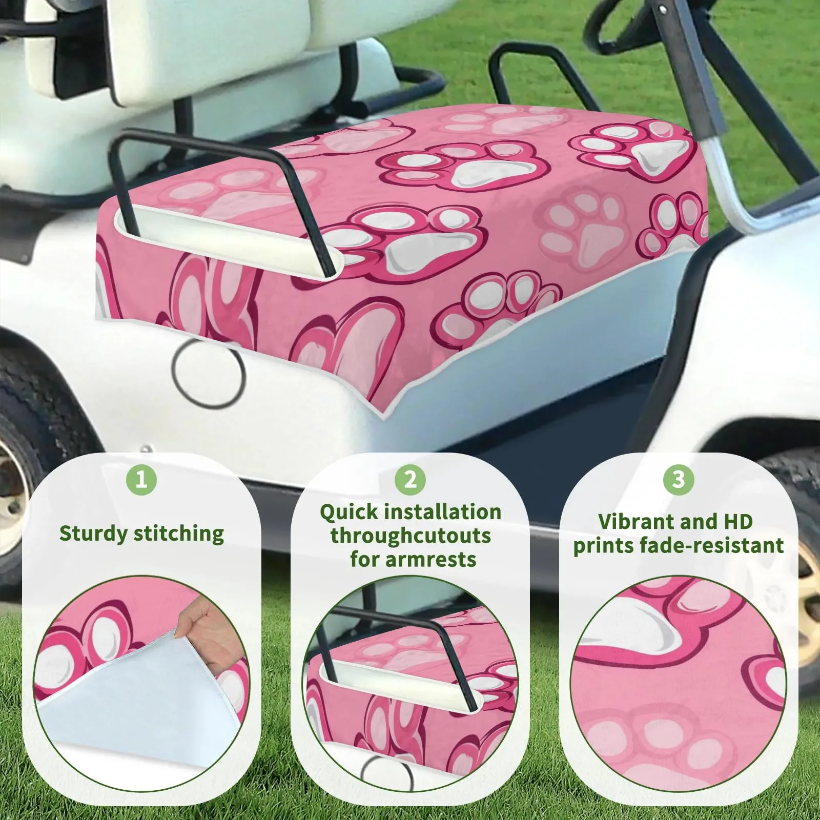 Tiveruda Golf Cart Seat Cover for Double Seats, 51 x 31 in image 3