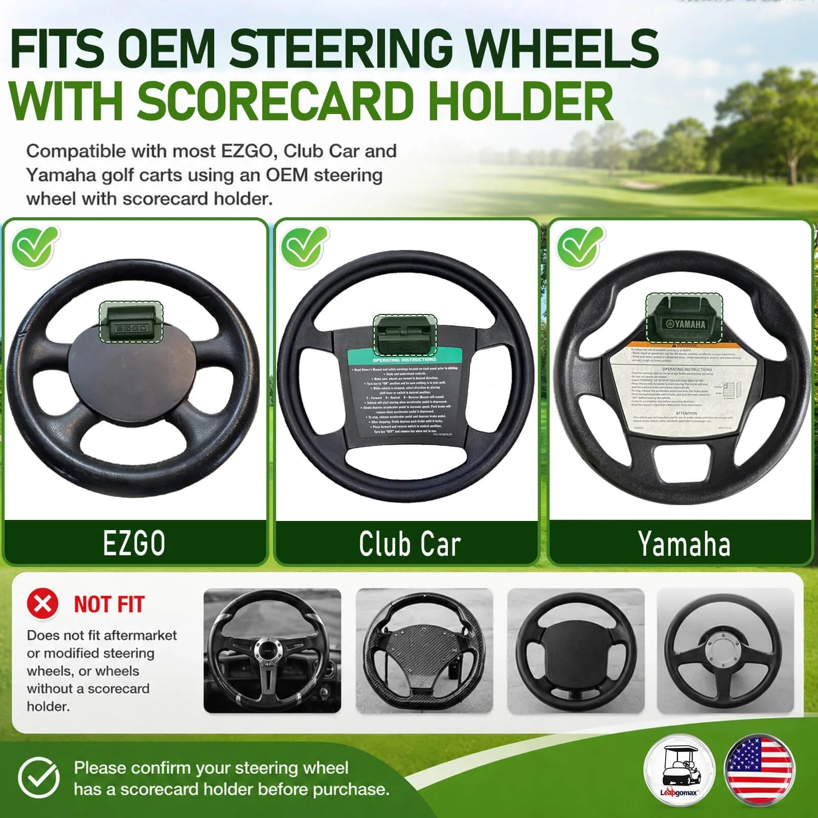 LEAPGOMAX Golf Cart Steering Wheel Phone Mount image 2