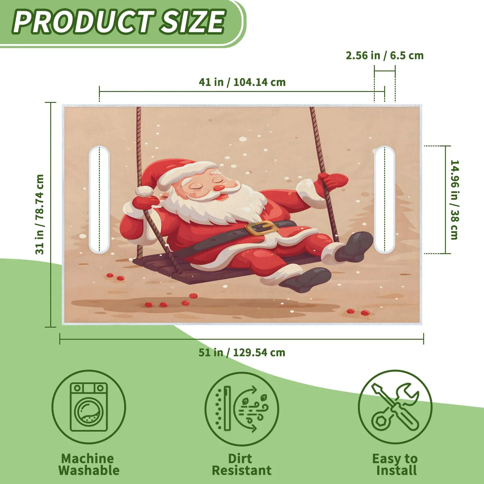 Tiveruda Santa Claus Golf Cart Seat Cover 51 x 31 in image 2