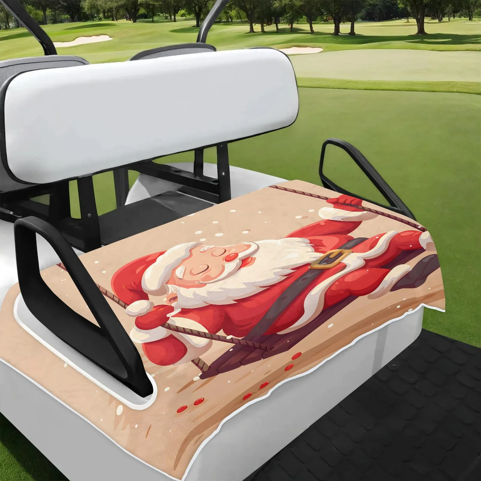 Tiveruda Santa Claus Golf Cart Seat Cover 51 x 31 in