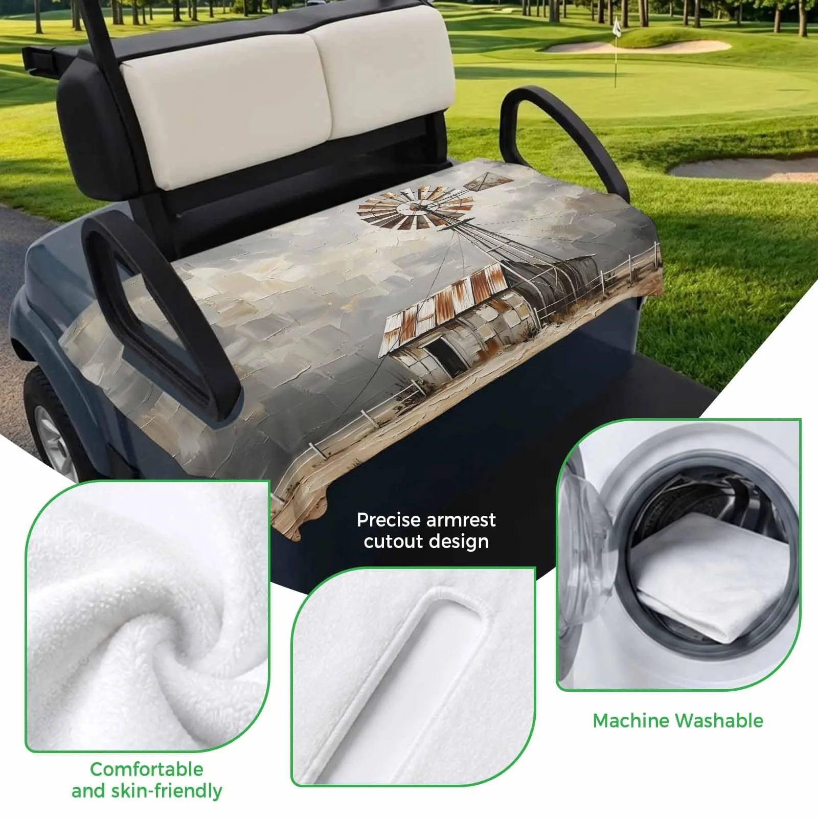 Trosturdspn Windmill Golf Cart Seat Cover Blanket 51 x 31 image 3