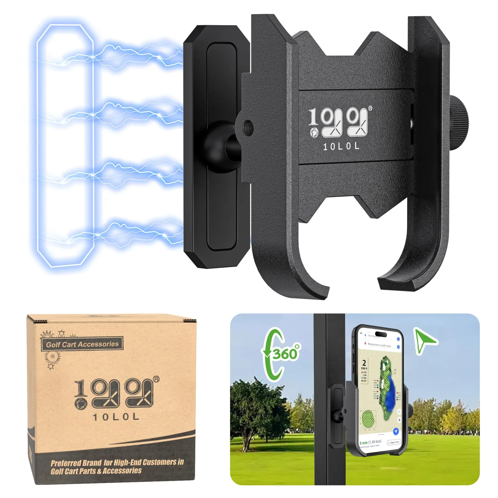 10L0L Magnetic Golf Cart Phone Holder