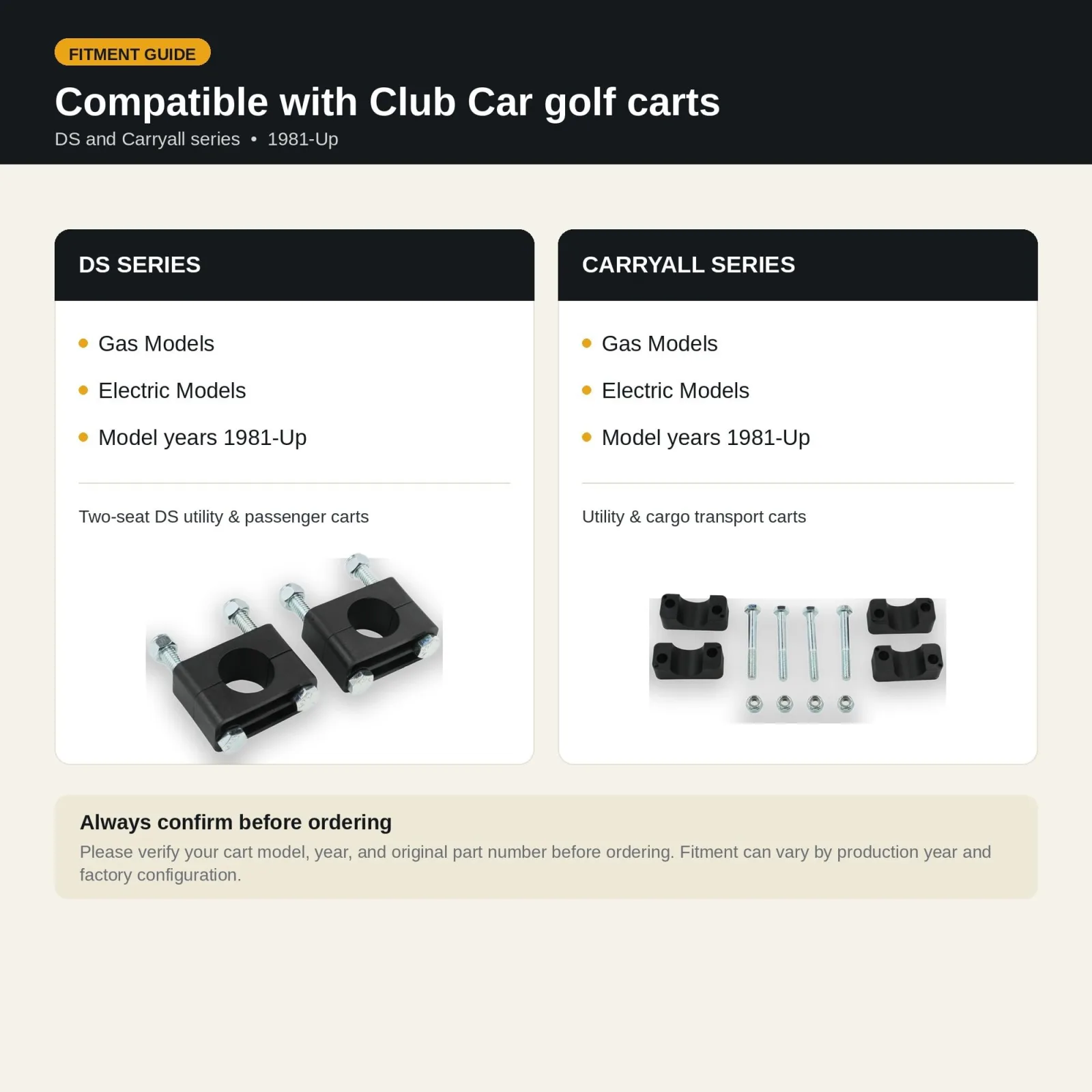 Woxivo Brake Mounting Block Set for Club Car DS & Carryall image 4