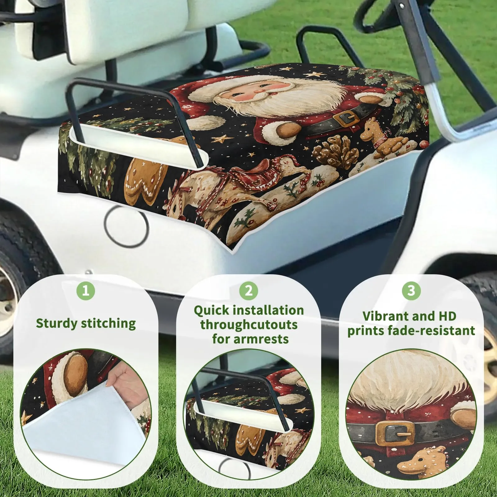 Tiveruda Golf Cart Seat Cover for Double Seats image 3