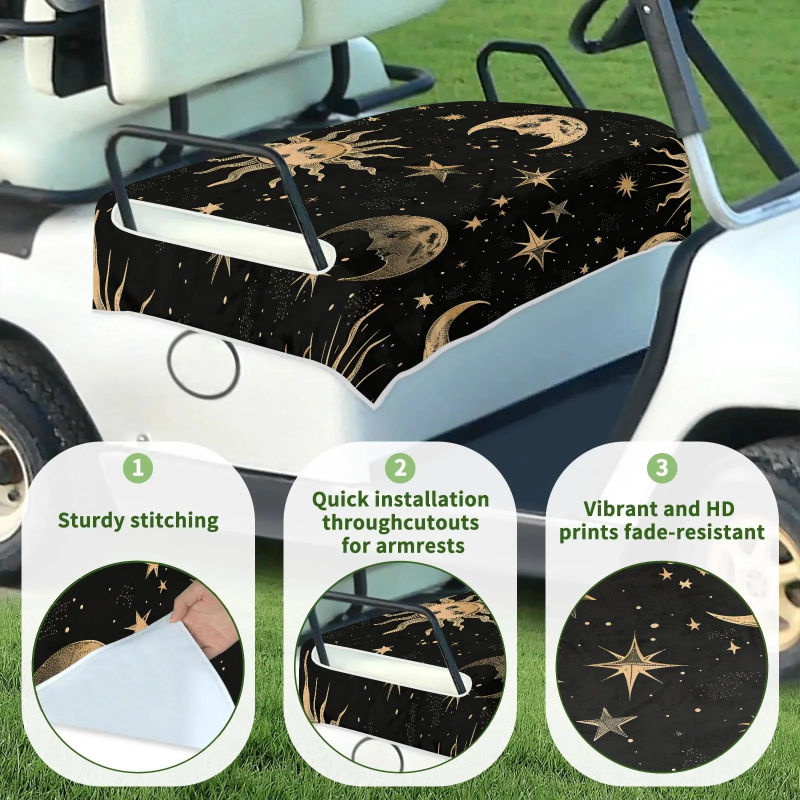 Tiveruda Golf Cart Seat Cover for Double Seats, 51 x 31 in image 3