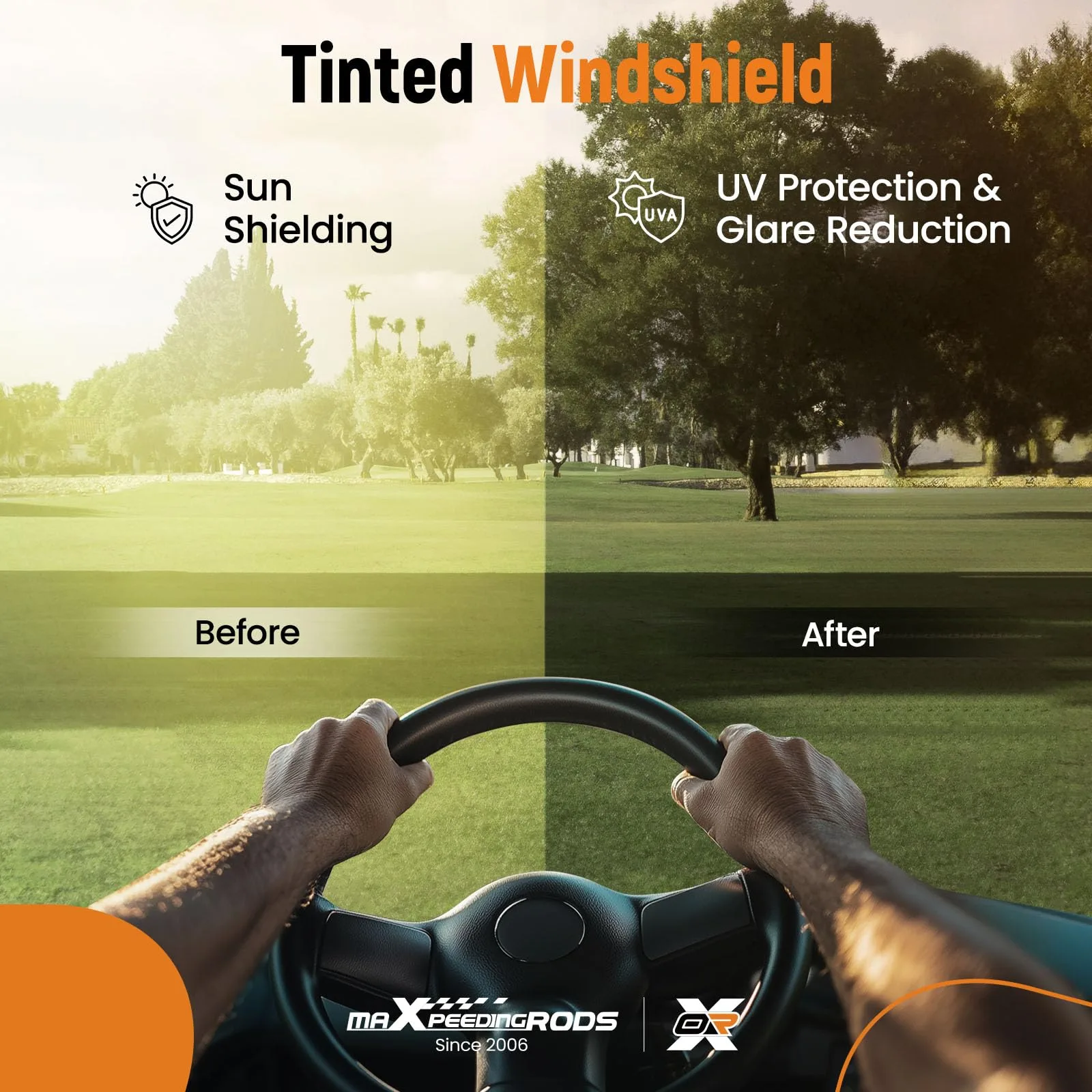 maXpeedingrods IK49MT Tinted Windshield for Club Car DS image 3