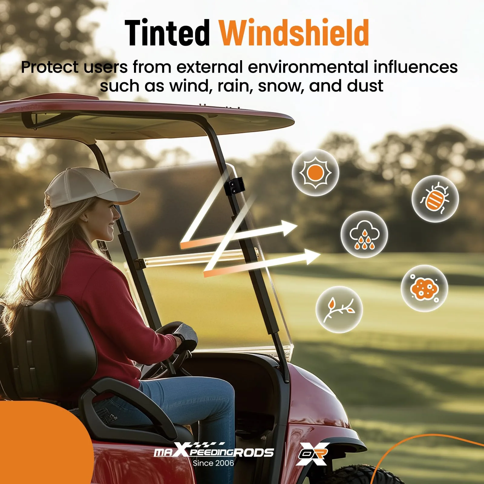 maXpeedingrods IK49MT Tinted Windshield for Club Car DS image 4