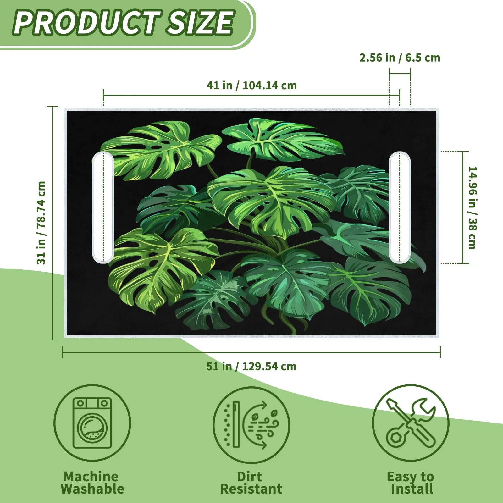Tiveruda Tropical Palm Golf Cart Seat Cover 51 x 31 in image 2