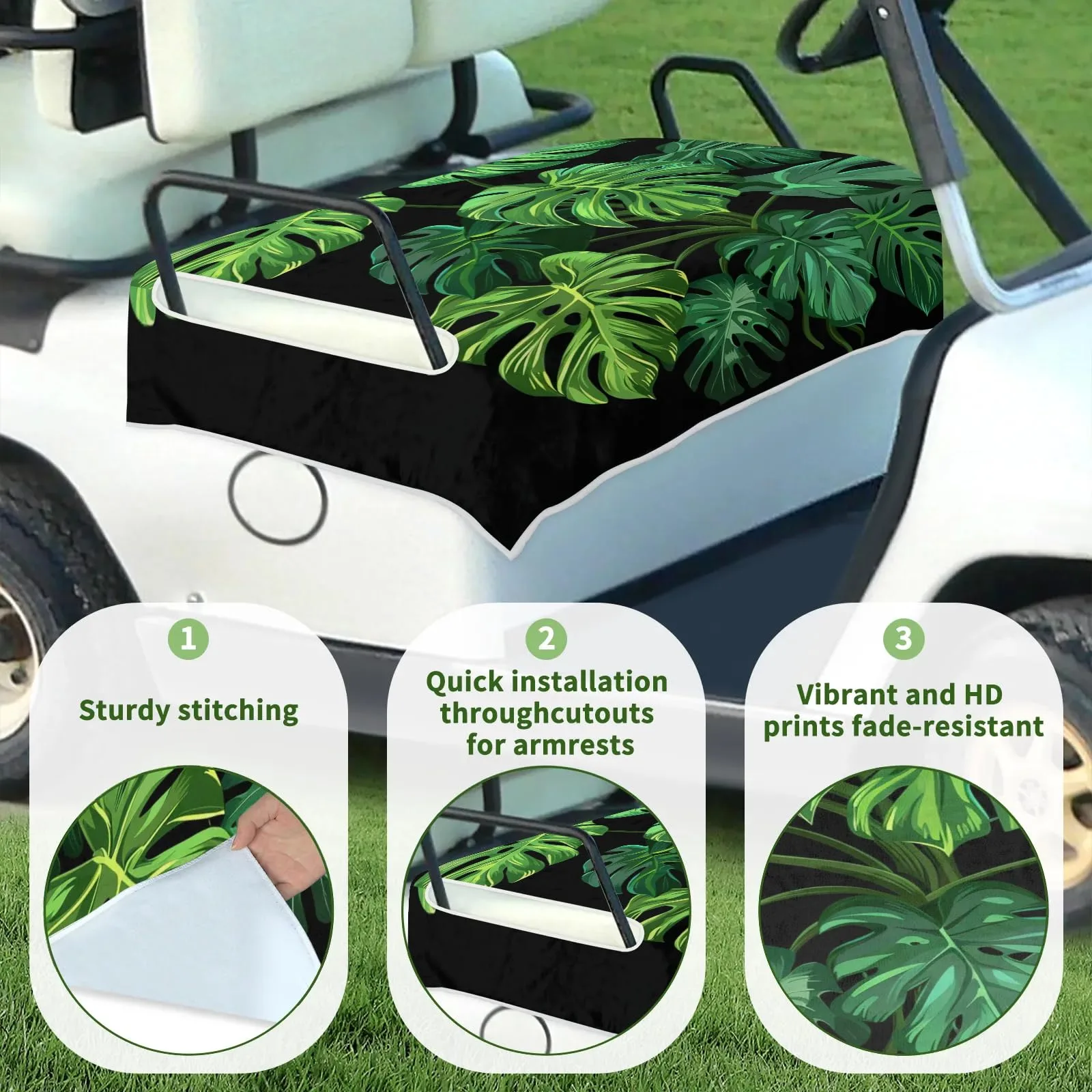 Tiveruda Tropical Palm Golf Cart Seat Cover 51 x 31 in image 3