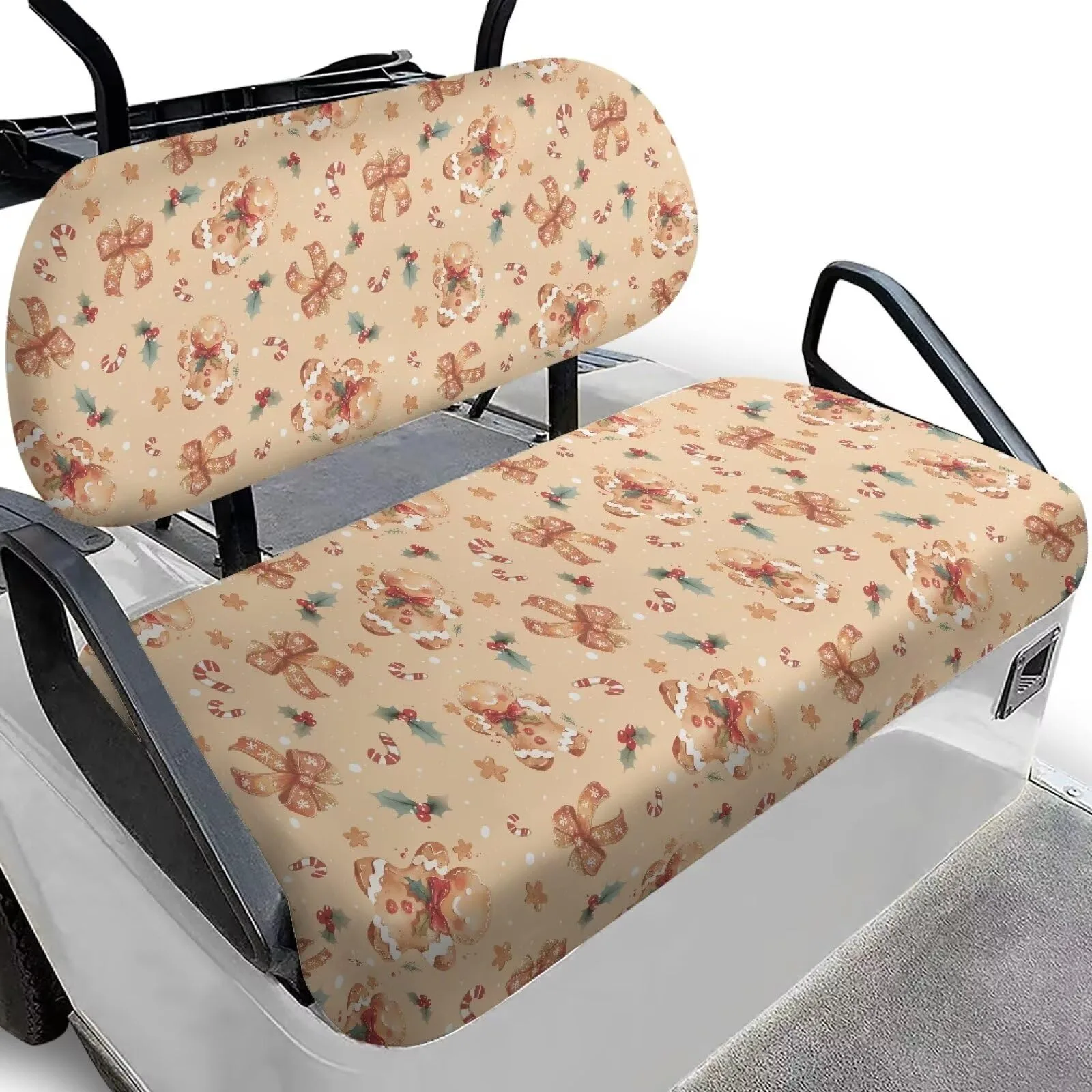 Quidrwyo Gingerbread Man Golf Cart Seat Cover Set
