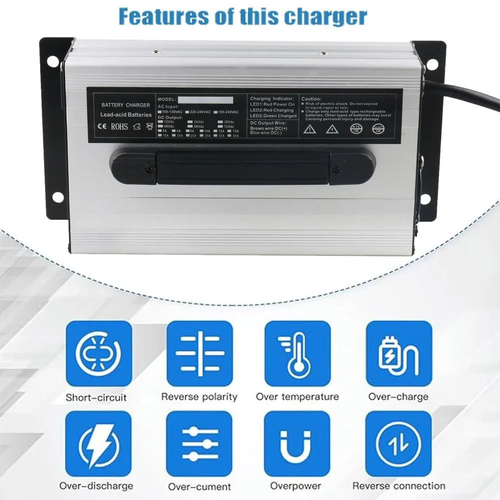 Generic 12V 40A Golf Cart Battery Charger, 1200W image 3