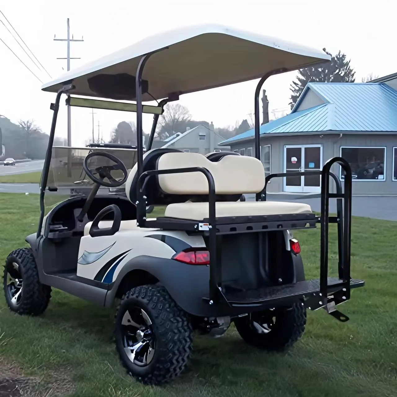 10L0L Golf Cart Rear Seat Grab Bar and Trailer Hitch image 3