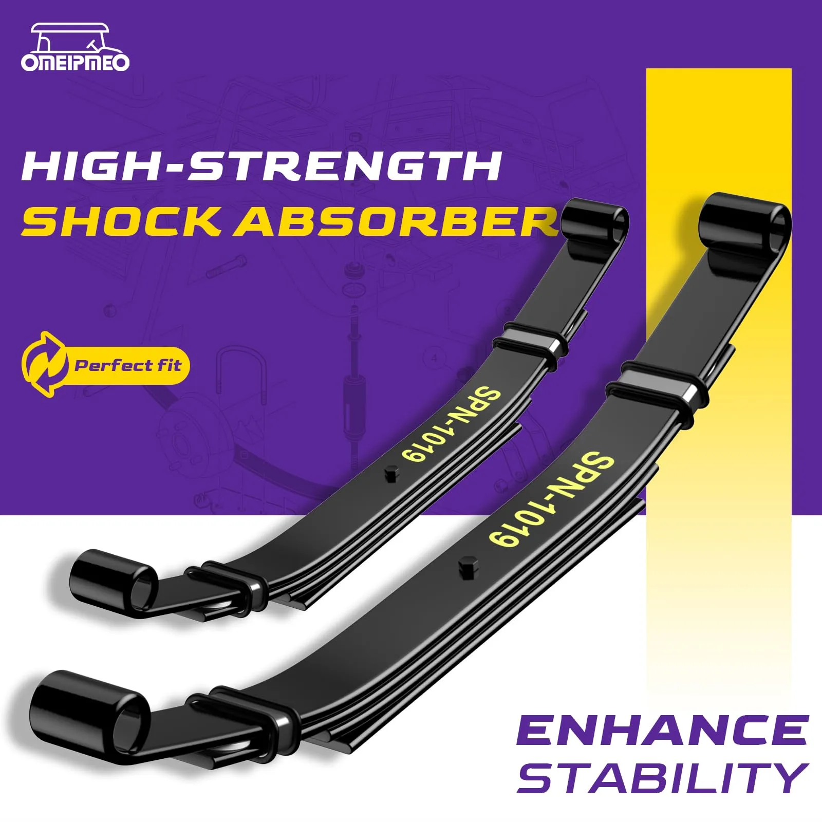 OMEIPMEO Rear 4-Leaf Spring Kit for Club Car DS (102006501) image 3