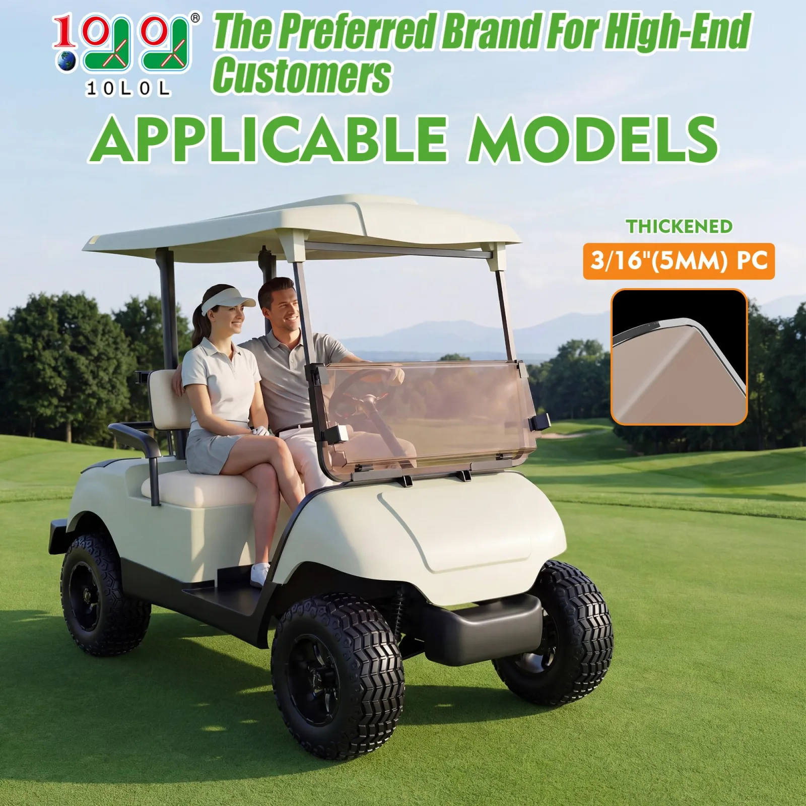 10L0L Y188-P Folding Windshield for Yamaha G14 G16 G19 image 2