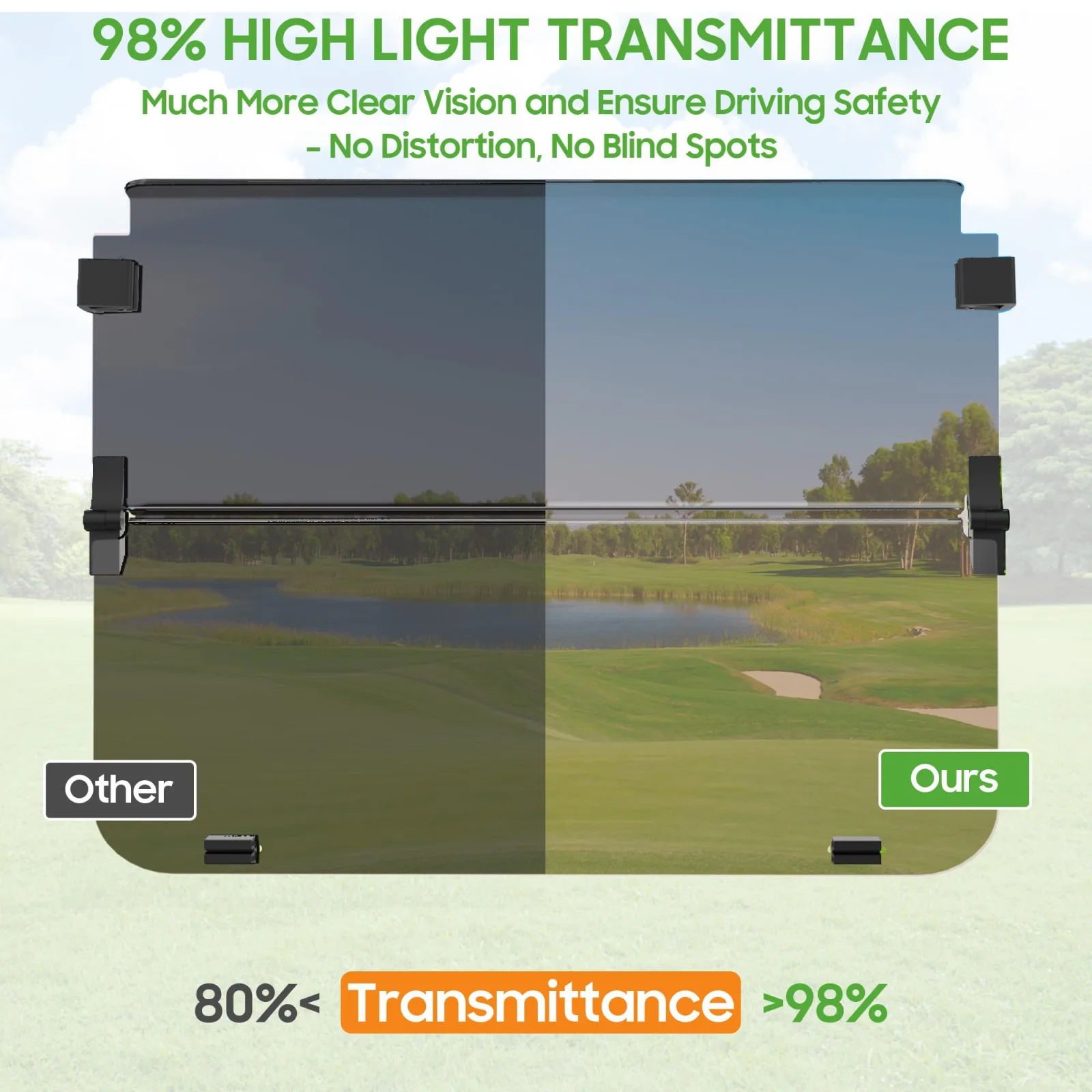 10L0L Y188-P Folding Windshield for Yamaha G14 G16 G19 image 3