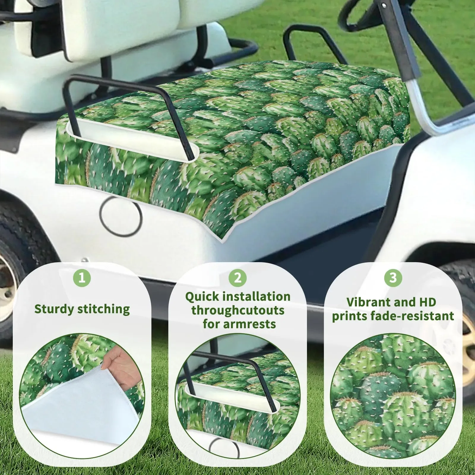 Tiveruda Golf Cart Seat Cover for Double Seats image 3