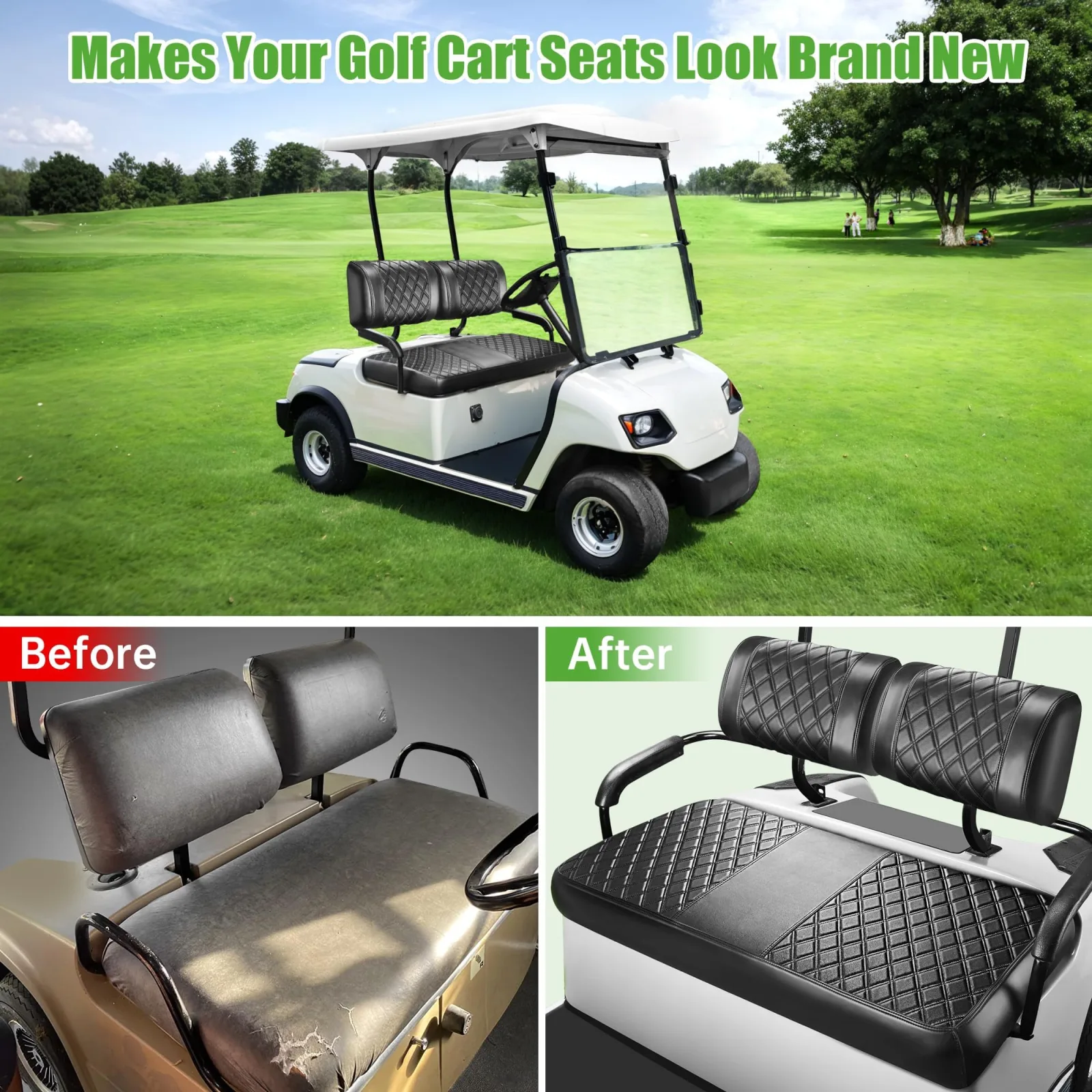 10L0L G22 Front Seat Cover Set for Yamaha Golf Carts image 3