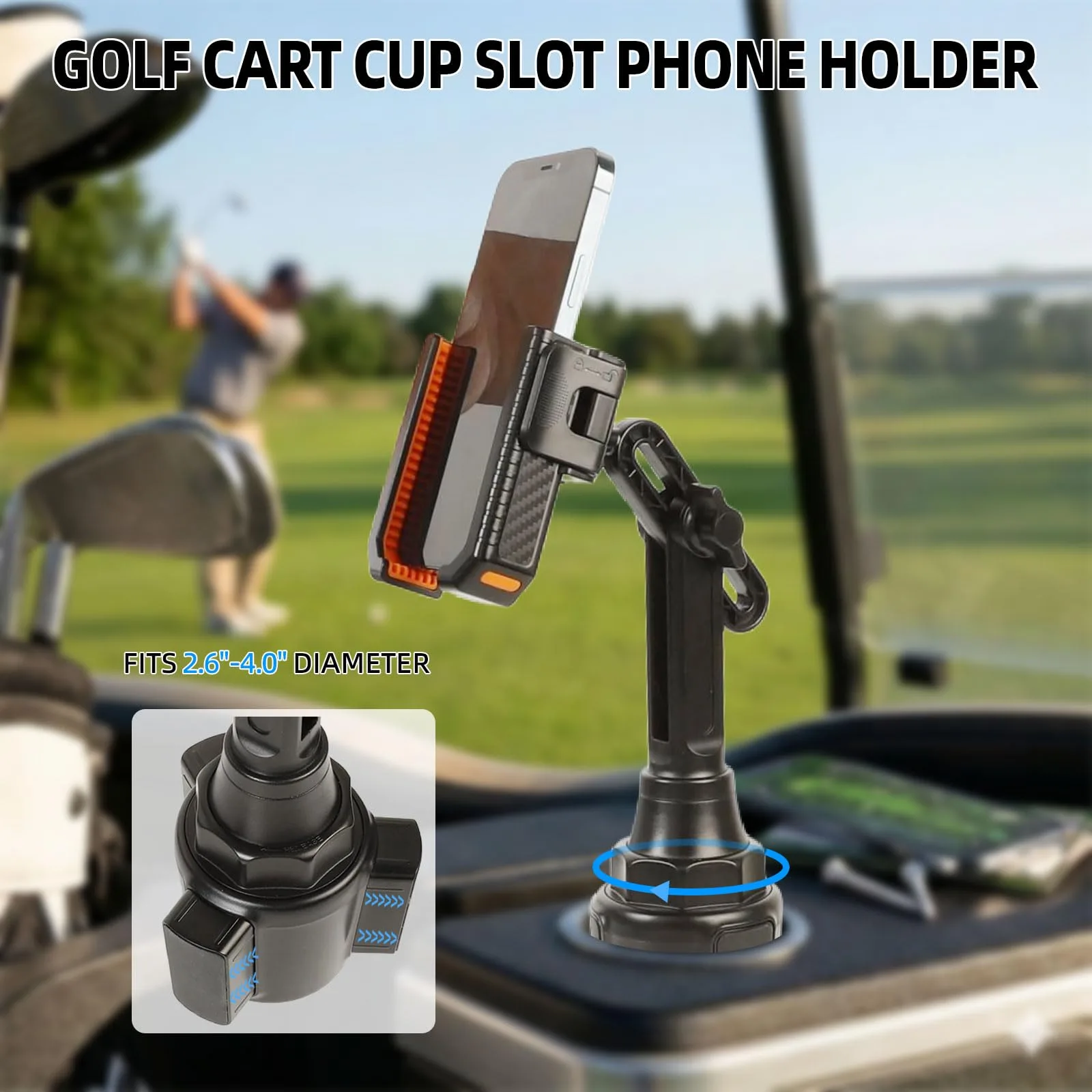 xik Golf Cart Cup Phone Holder Mount for EZGO, Club Car & Yamaha image 4