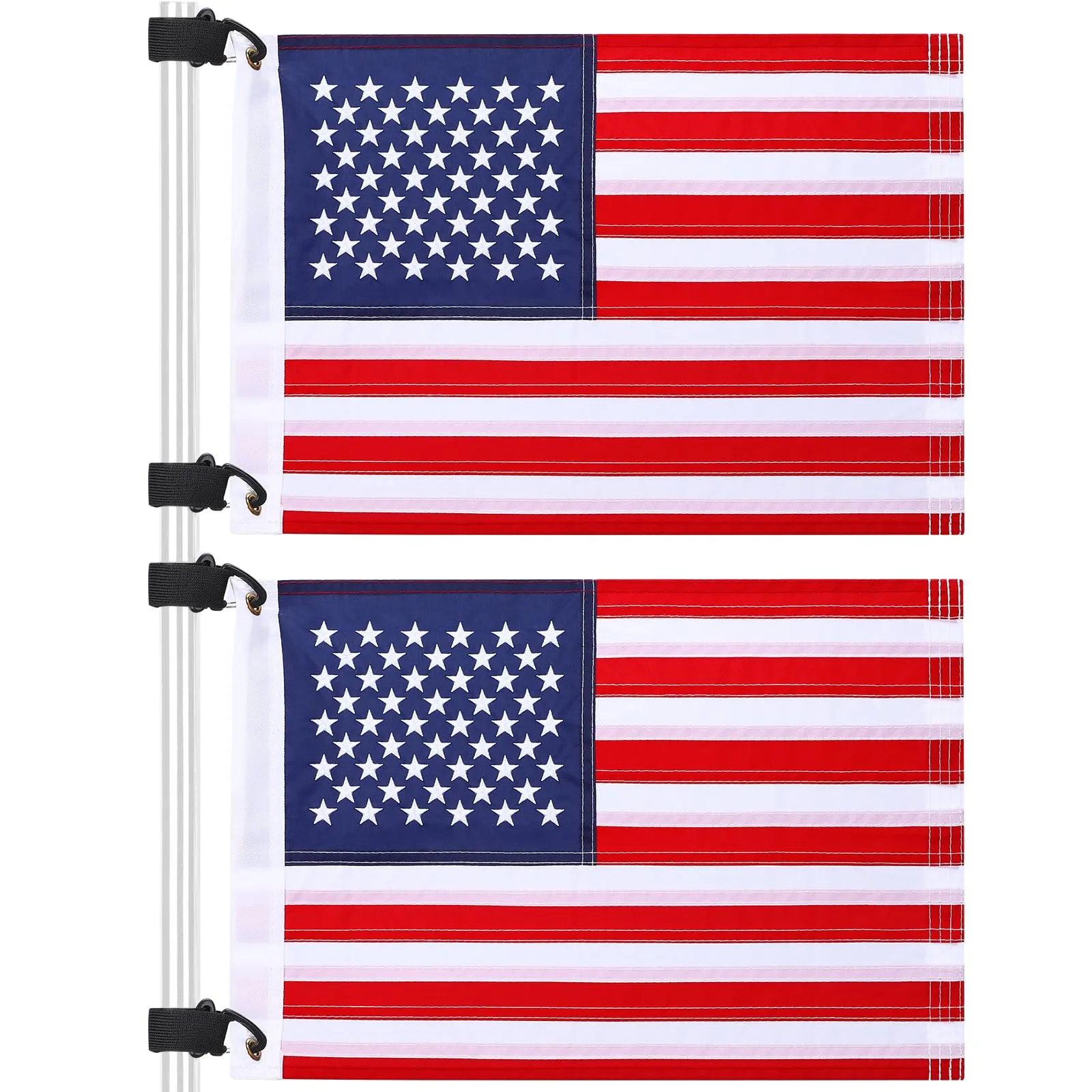TOBWOLF 12 x 18 in American Golf Cart Flags 2-Pack (E40509-TW-US)