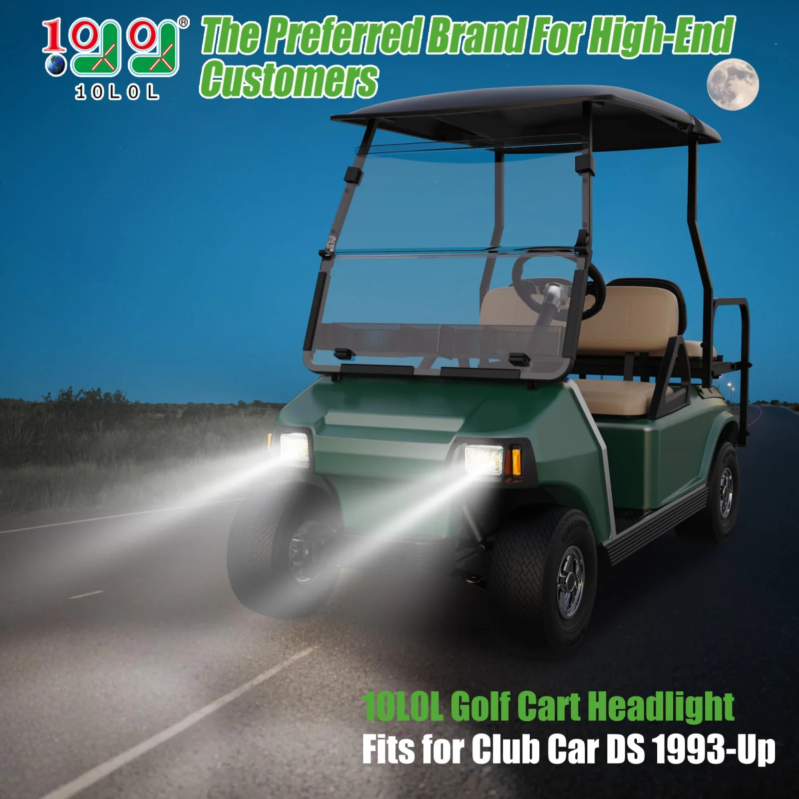 10L0L Headlights for Club Car DS 1993+ 12V image 2