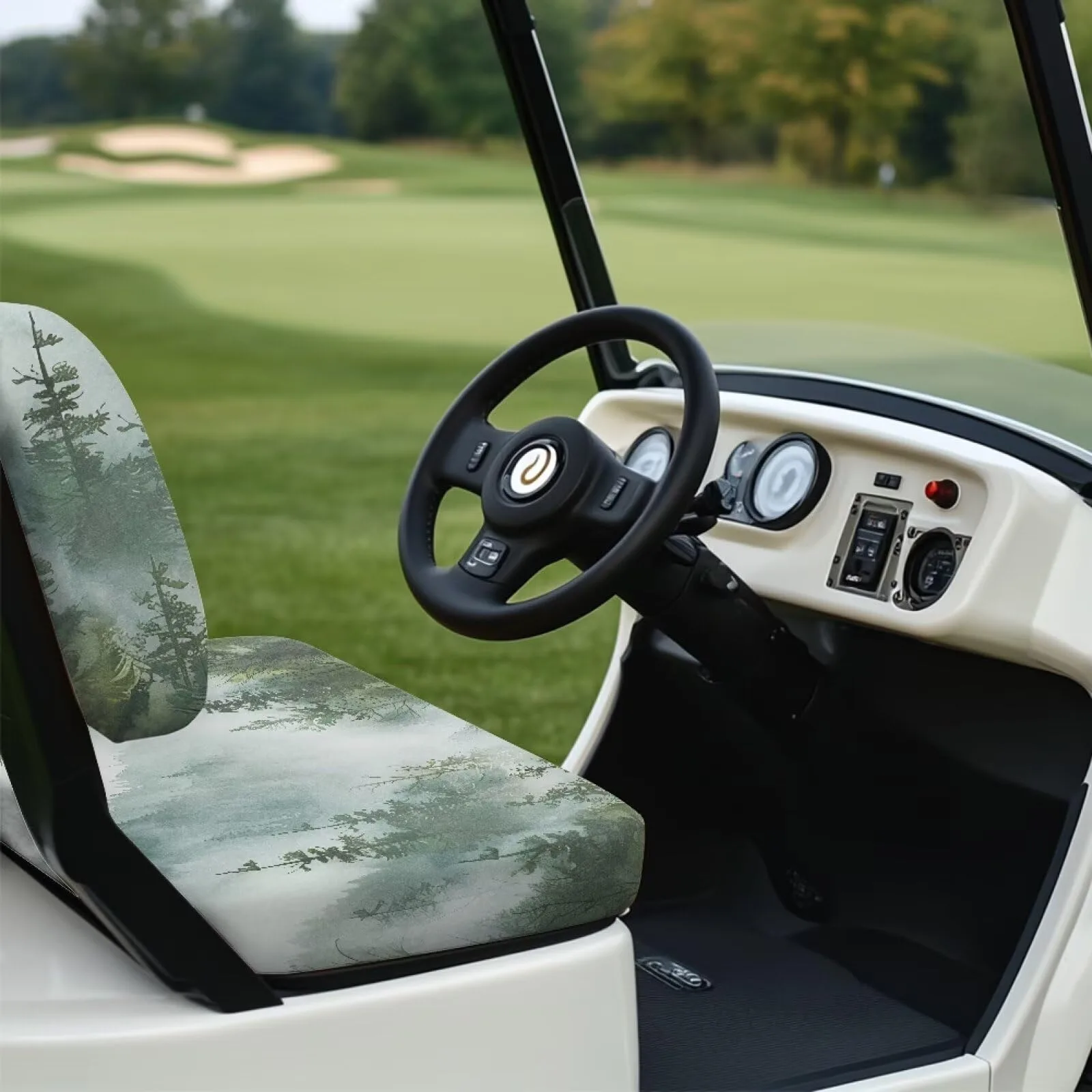 TOADDMOS Green Forest Golf Cart Seat Cover image 3
