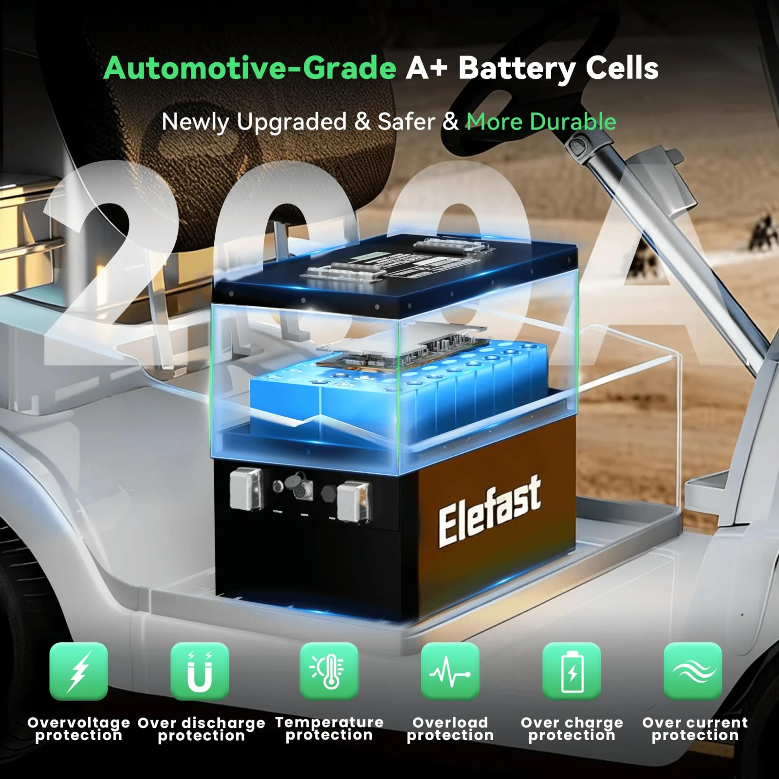 Elefast 48V 160AH Lithium Golf Cart Battery CA_GOLF_A160 image 2