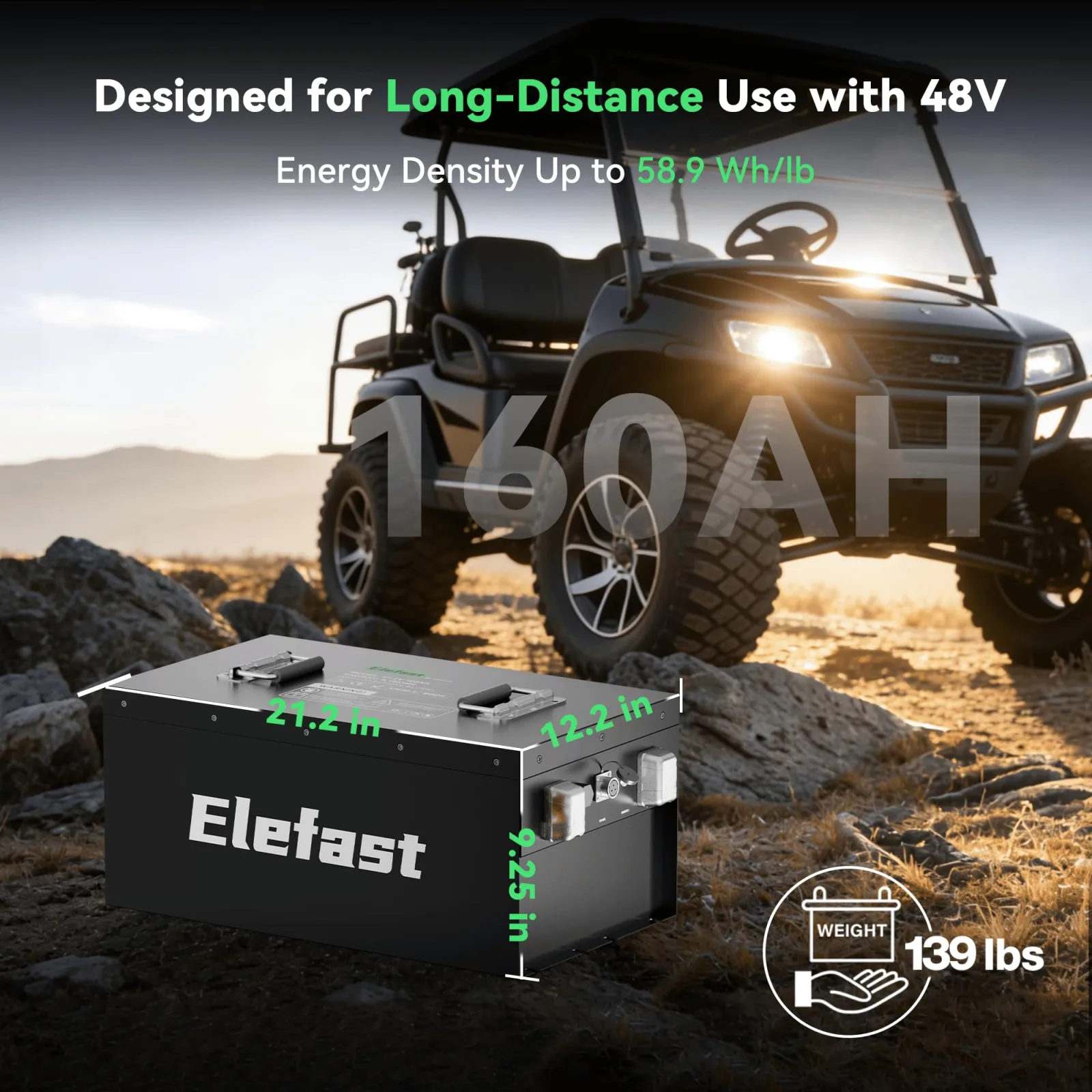Elefast 48V 160AH Lithium Golf Cart Battery CA_GOLF_A160 image 3