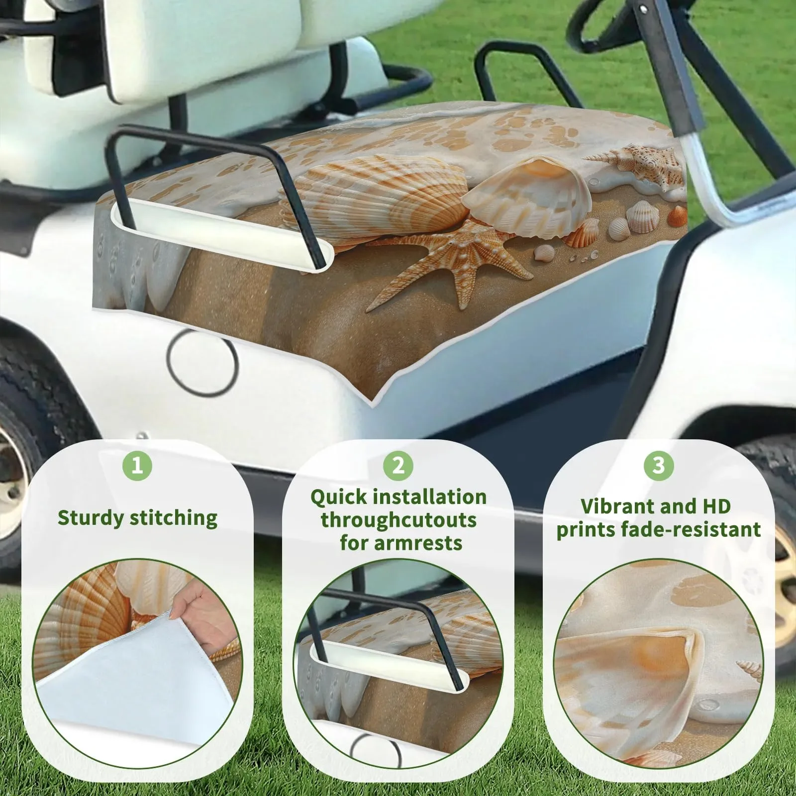 Tiveruda Golf Cart Seat Cover for Double Seats, 51 x 31 in image 3