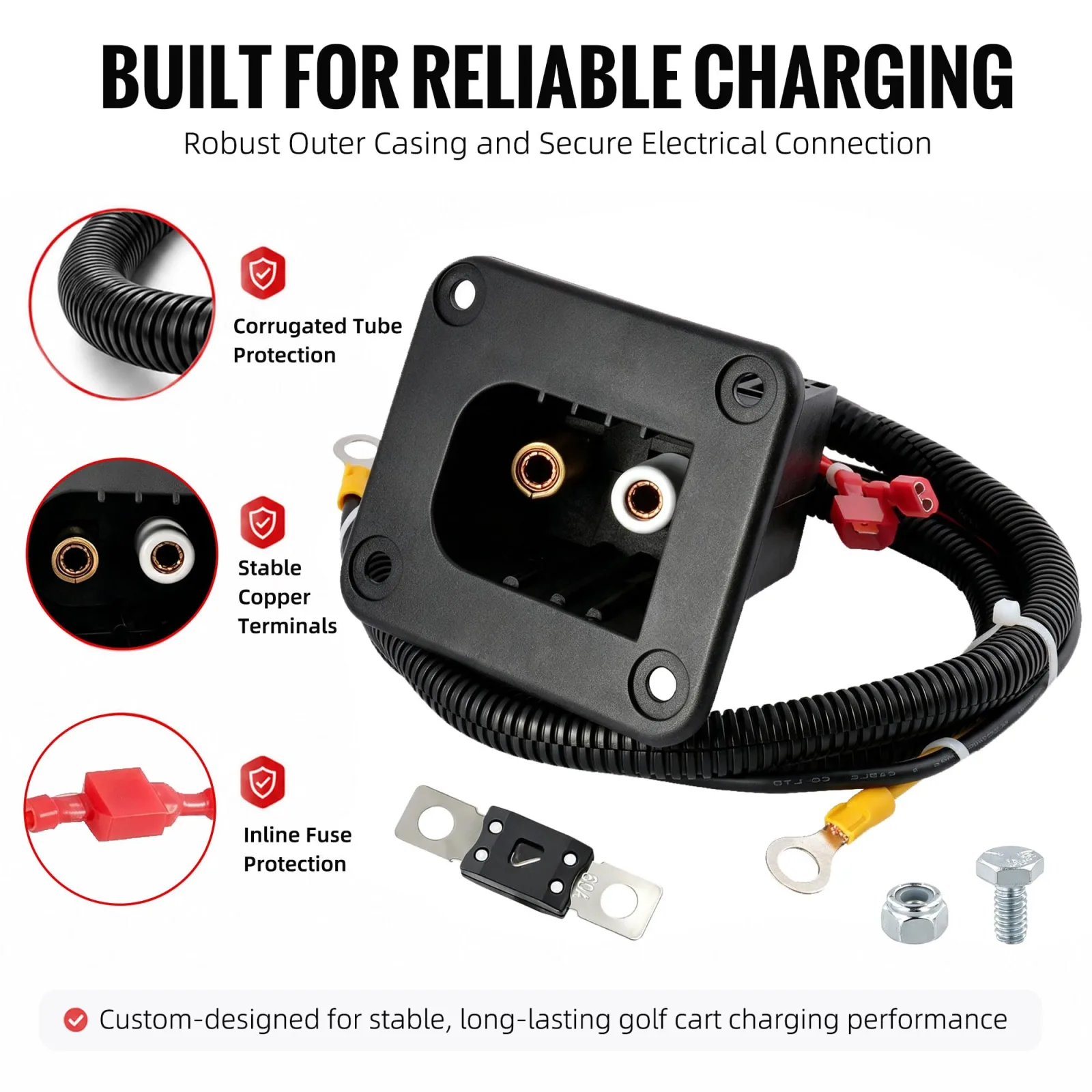 Roykaw 36V E-Z-GO Powerwise Charger Receptacle ROY0757 image 4