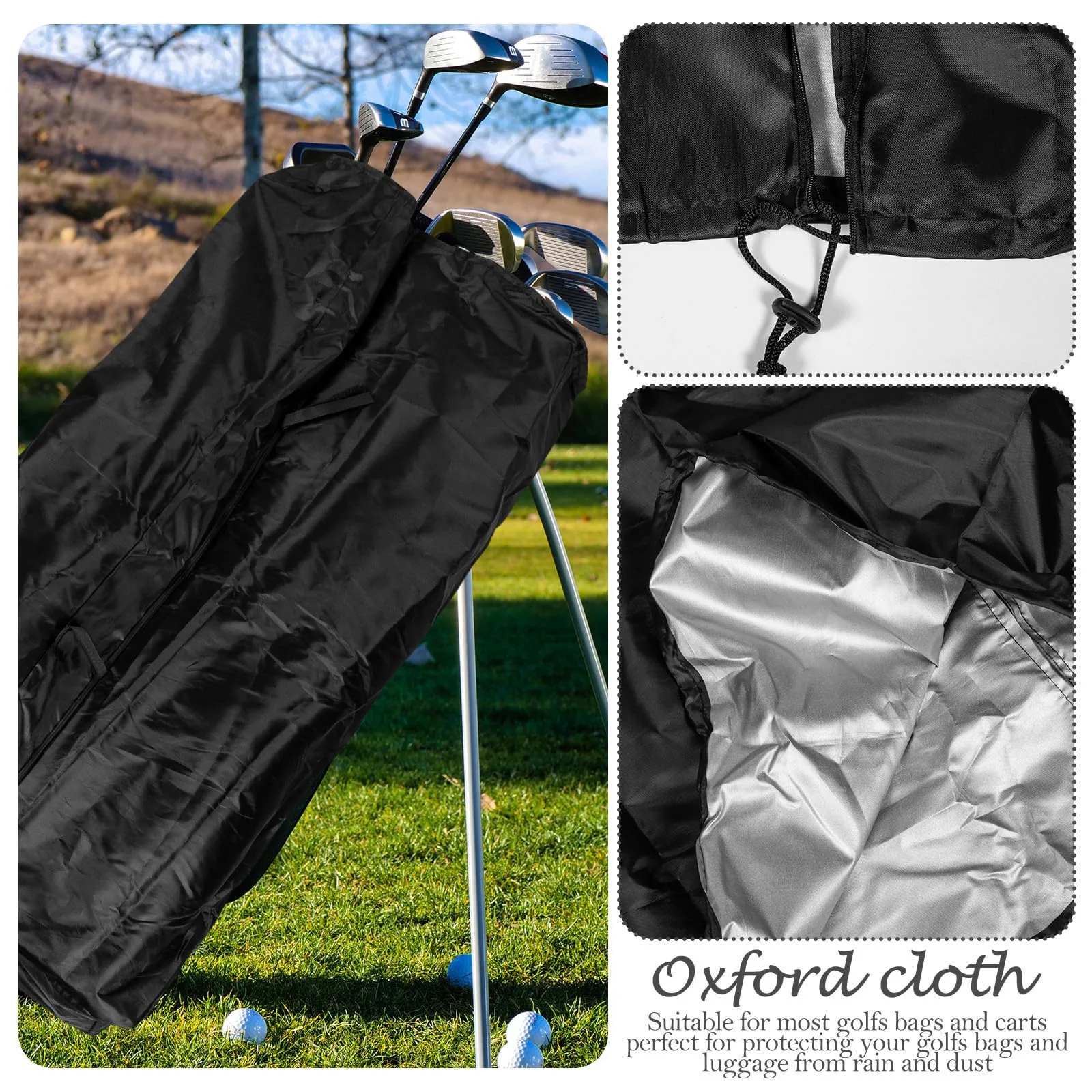 GATHINESS Golf Bag Rain Cover — Waterproof Oxford Cloth, 130×62×30 cm image 3