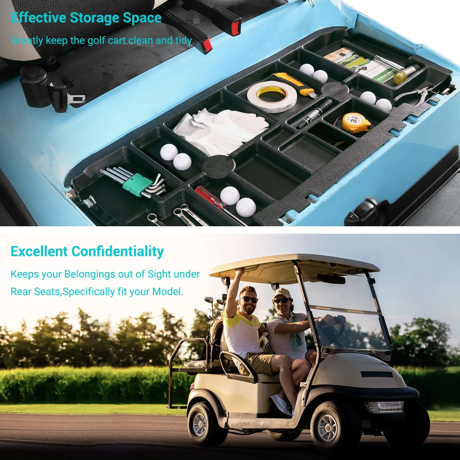 10L0L Golf Cart Under Seat Storage Tray for Club Car Precedent image 2